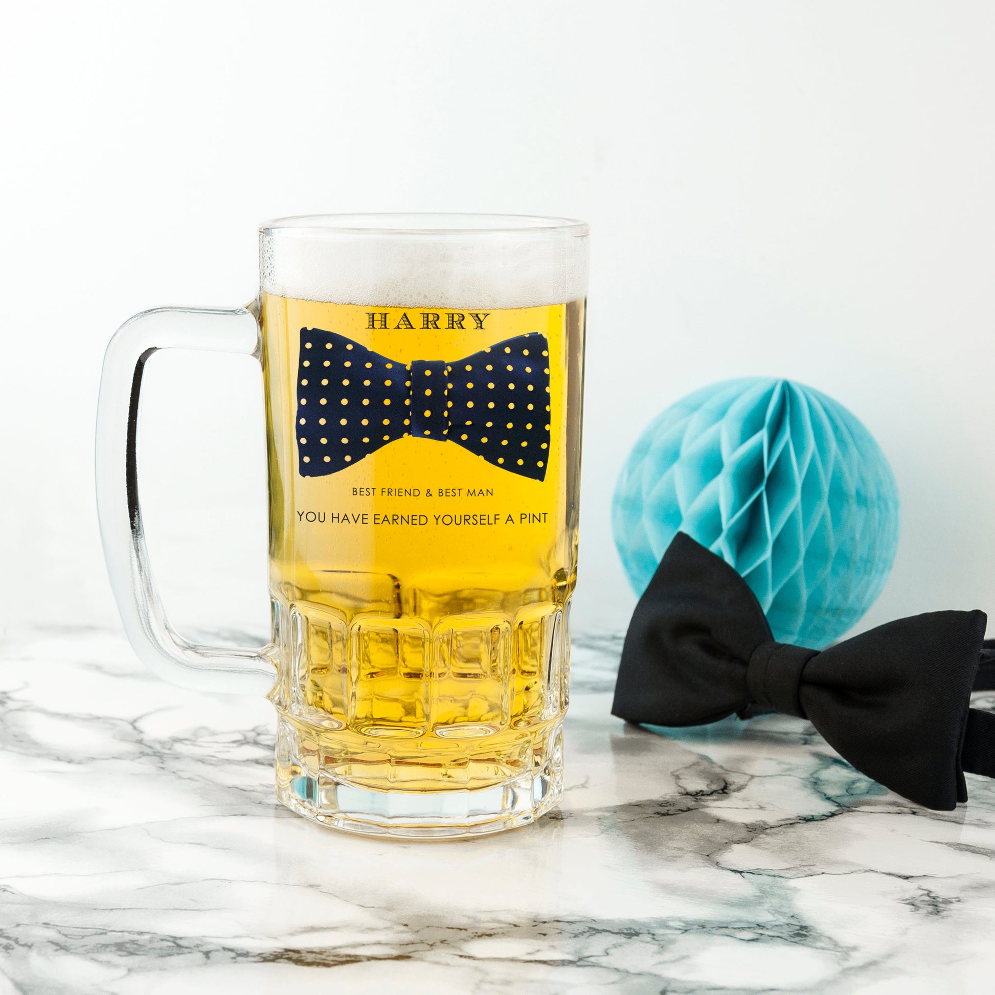 Gala Bowtie 740g Heavyweight Personalized Beer Stein  Beer Mugs Deeply Engraved