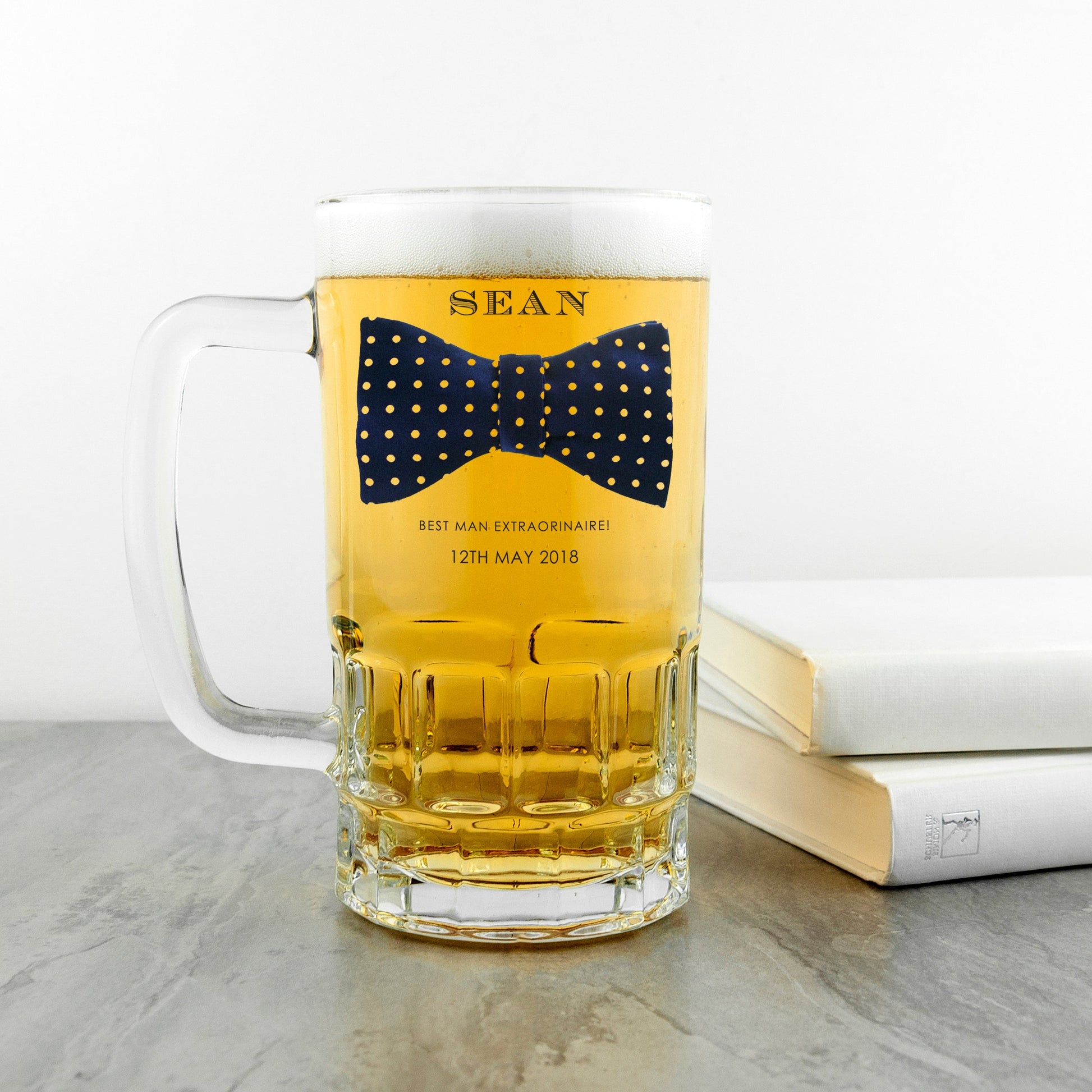 Gala Bowtie 740g Heavyweight Personalized Beer Stein  Beer Mugs Deeply Engraved