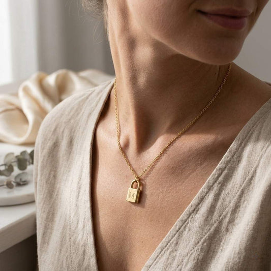 Personalized Mini Padlock Necklace