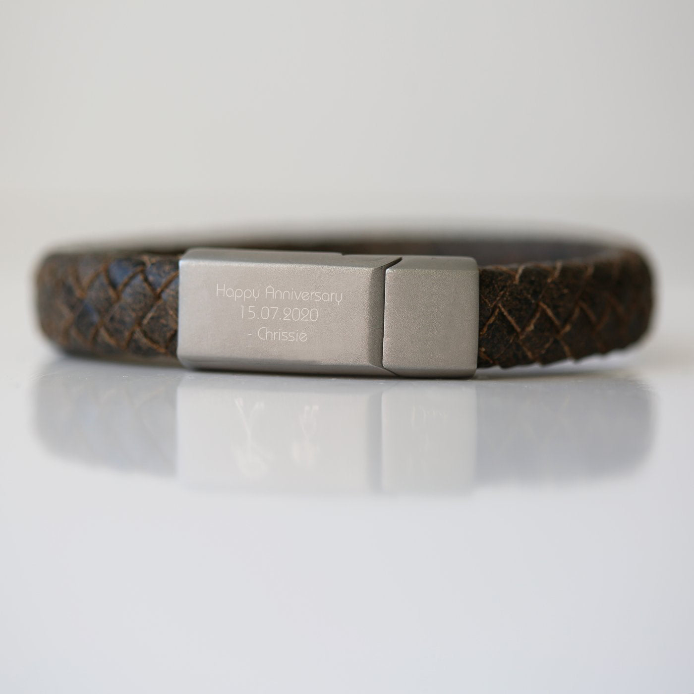 Halden – Engraved Antique Leather Bracelet - Rustic  Men's Bracelets Deeply Engraved