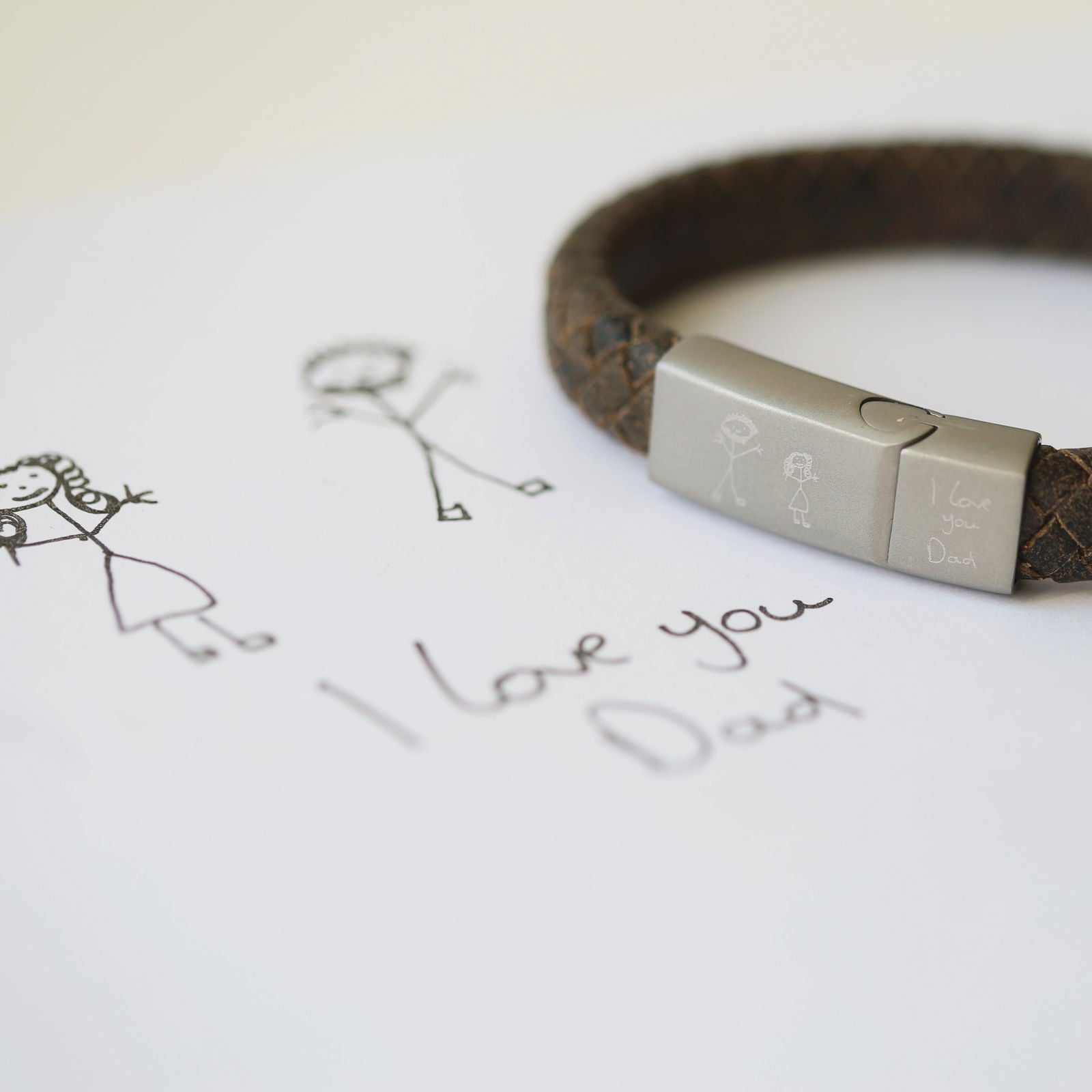 Handwriting Personalized Antique Style Bracelet - Rustic  Men's Bracelets Deeply Engraved