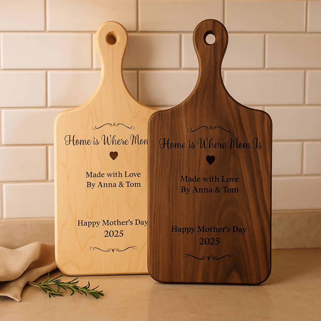 Home Is Where Mom Is – Personalized Cutting Board  Cutting Boards Deeply Engraved
