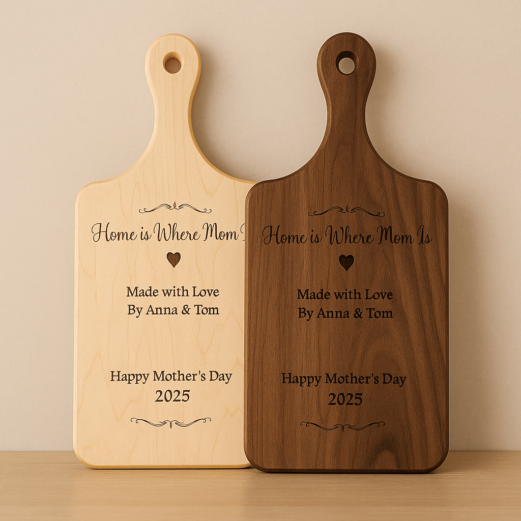 Home Is Where Mom Is – Personalized Cutting Board  Cutting Boards Deeply Engraved