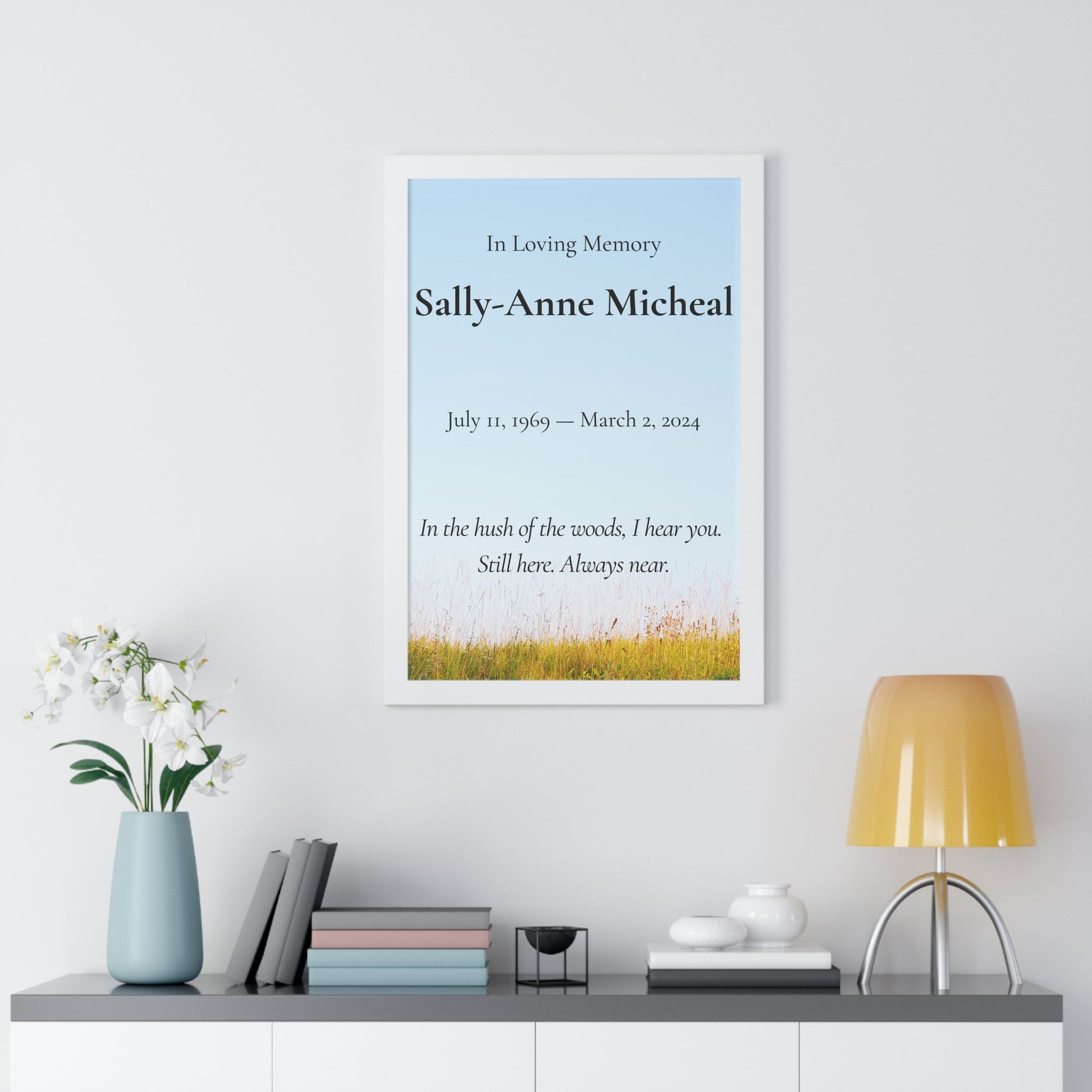 In the Hush – Personalized Memorial Wall Art Print  Memorial Wall Art Prints Deeply Engraved