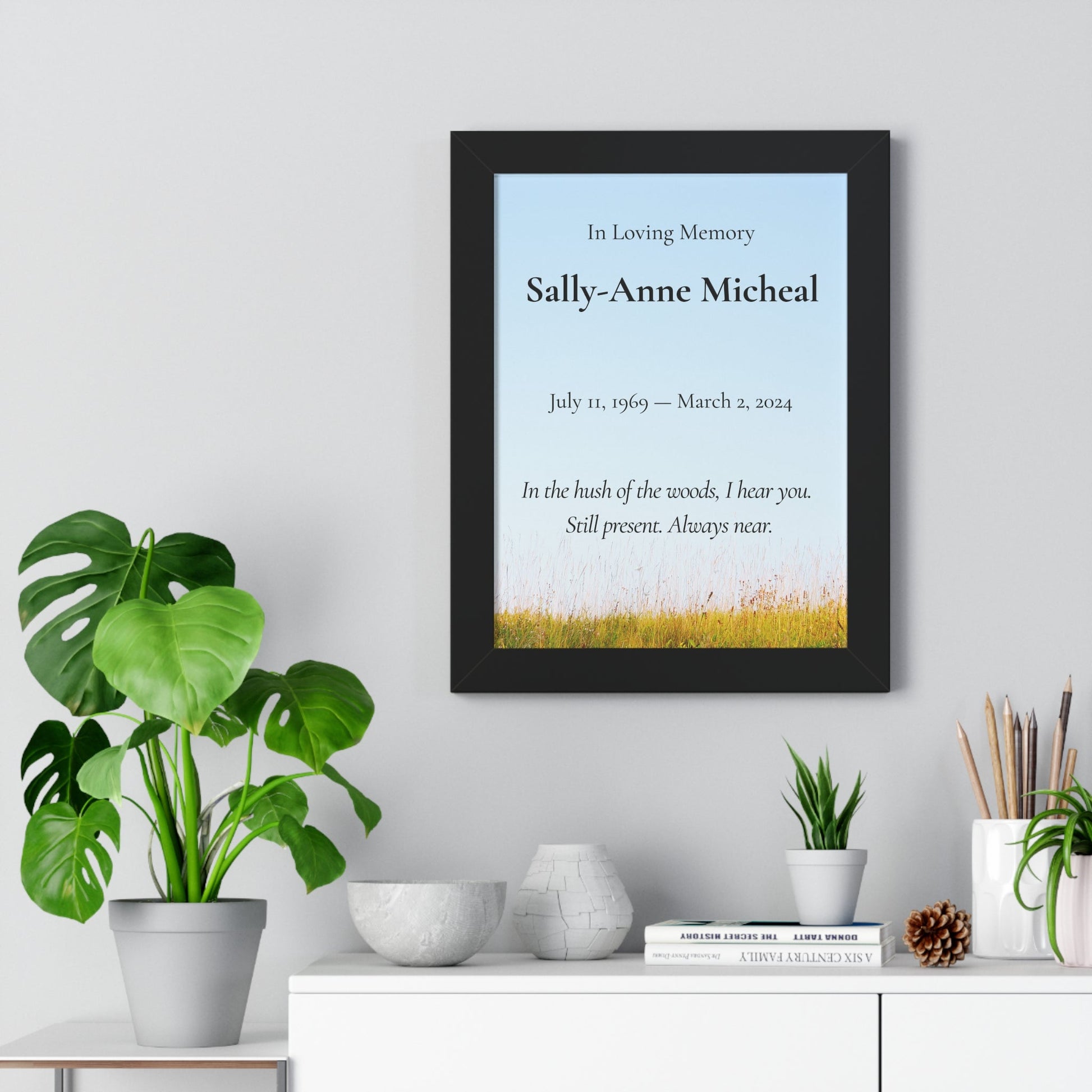 In the Hush – Personalized Memorial Wall Art Print  Memorial Wall Art Prints Deeply Engraved