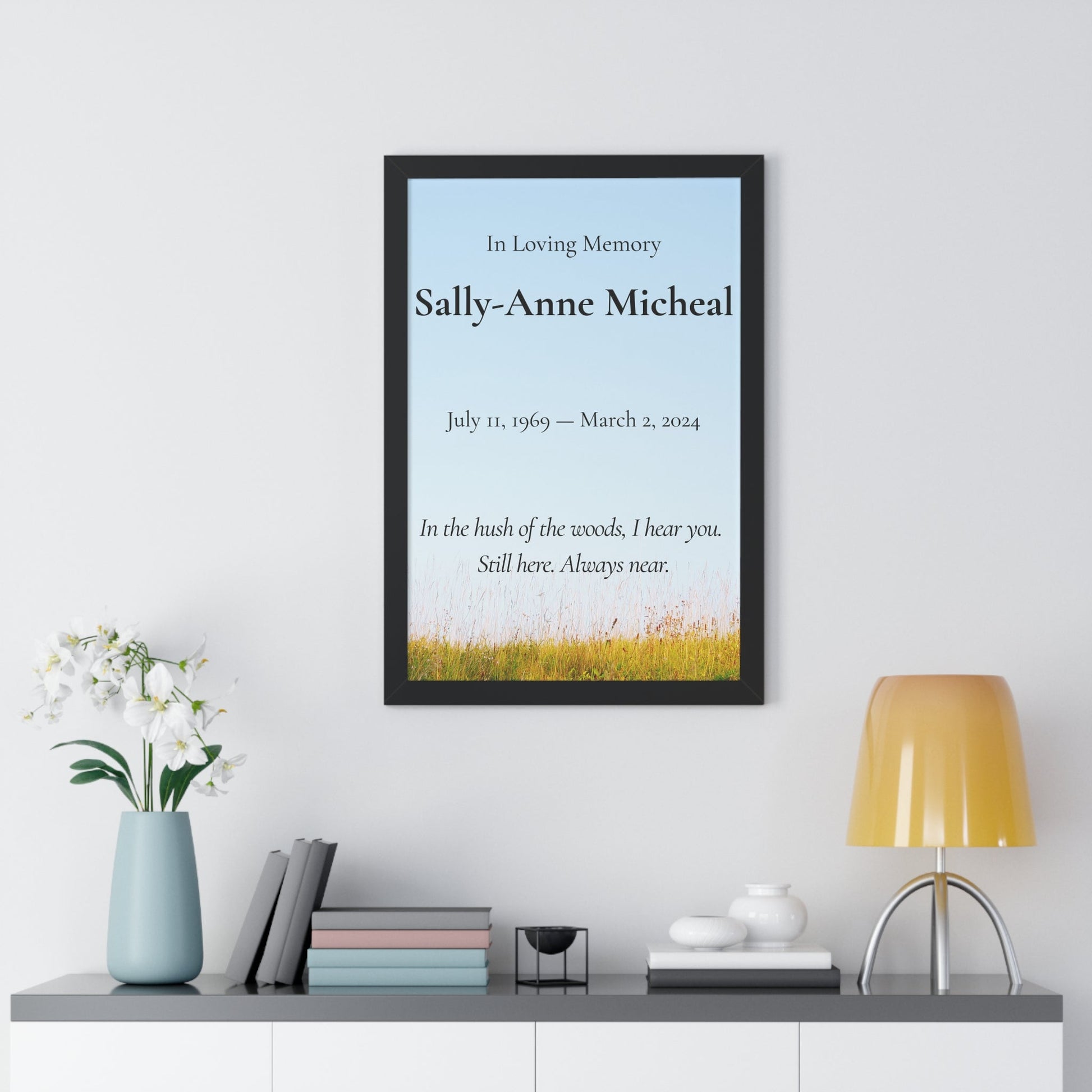 In the Hush – Personalized Memorial Wall Art Print  Memorial Wall Art Prints Deeply Engraved