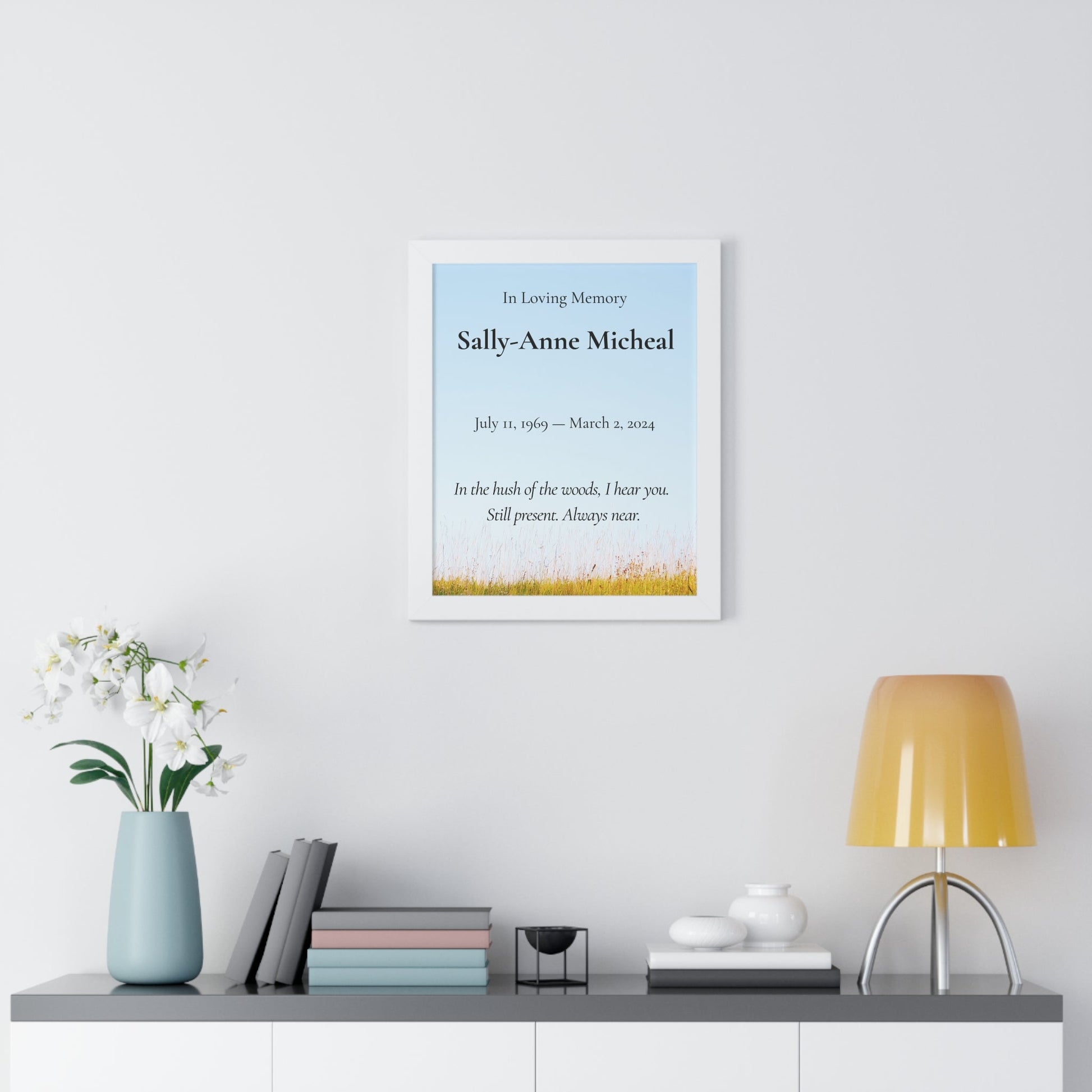 In the Hush – Personalized Memorial Wall Art Print  Memorial Wall Art Prints Deeply Engraved