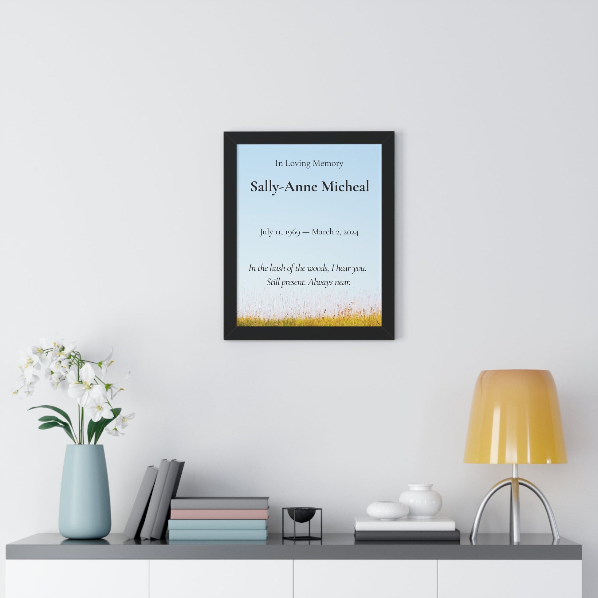 In the Hush – Personalized Memorial Wall Art Print  Memorial Wall Art Prints Deeply Engraved