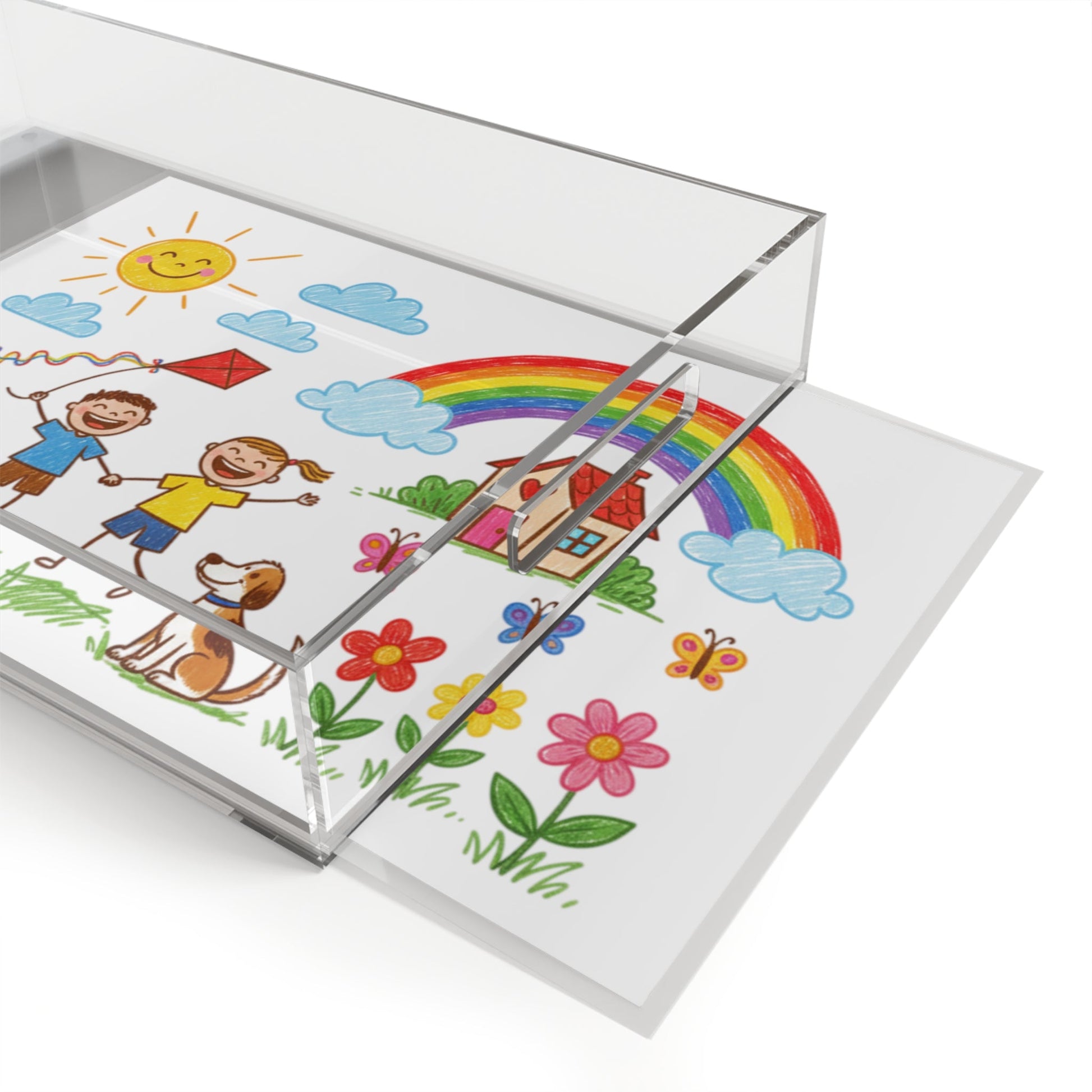 Kid's Drawing Acrylic Serving Tray  Serving Trays Deeply Engraved