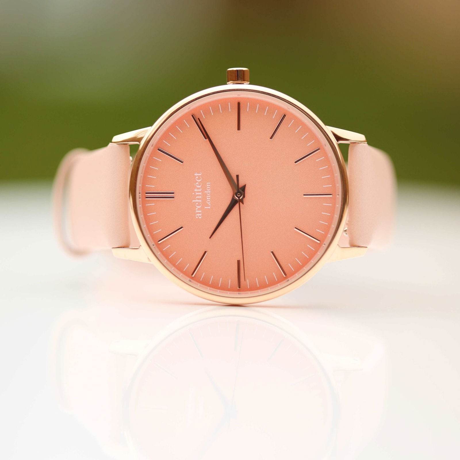 Ladies Coral Personalized Watch in Light Pink  Ladies' Watches Deeply Engraved