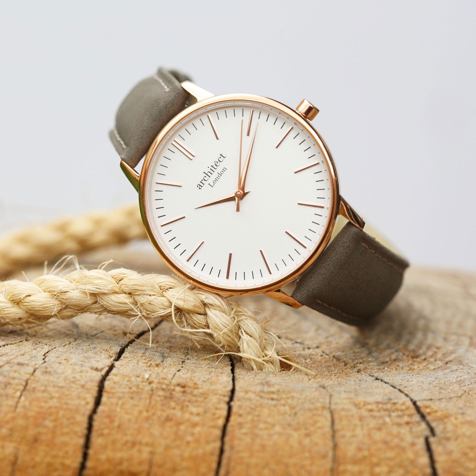 Ladies Minimalist Handwriting Personalized Watch – Grey Strap  Ladies' Watches Deeply Engraved