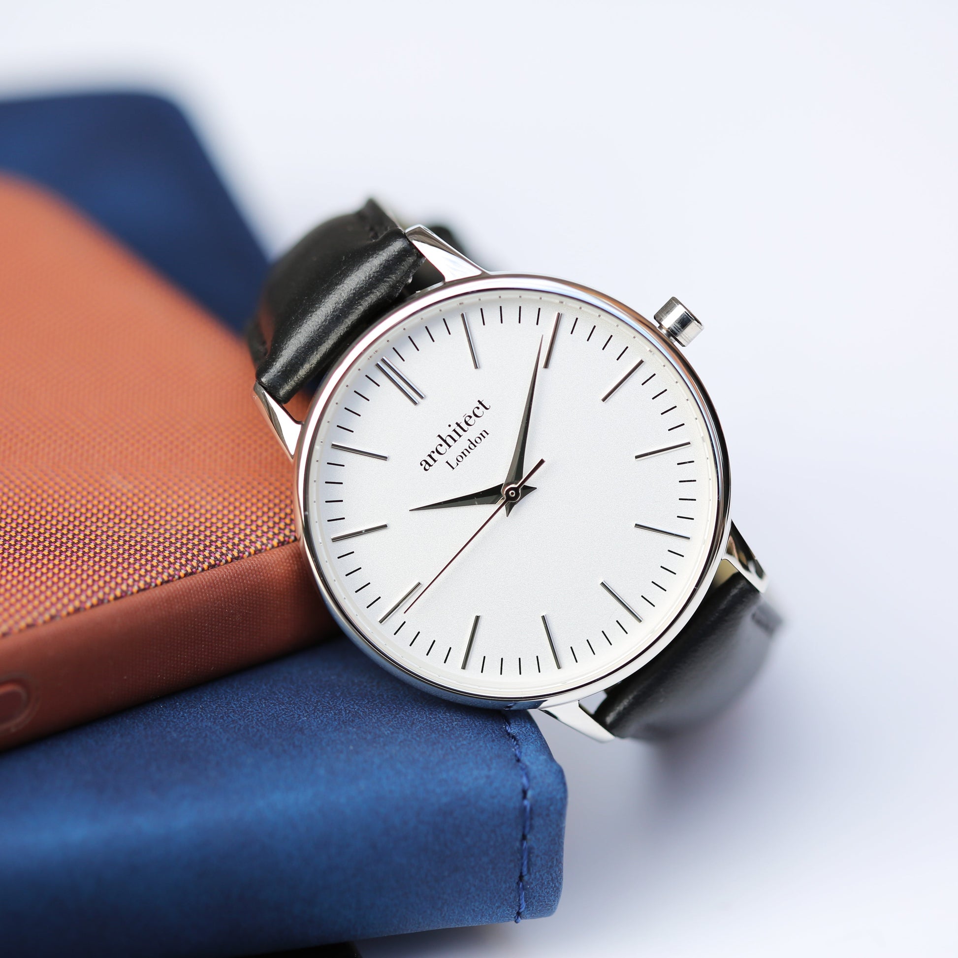 Ladies Minimalist Personalized Watch - Black Leather Strap  Ladies' Watches Deeply Engraved
