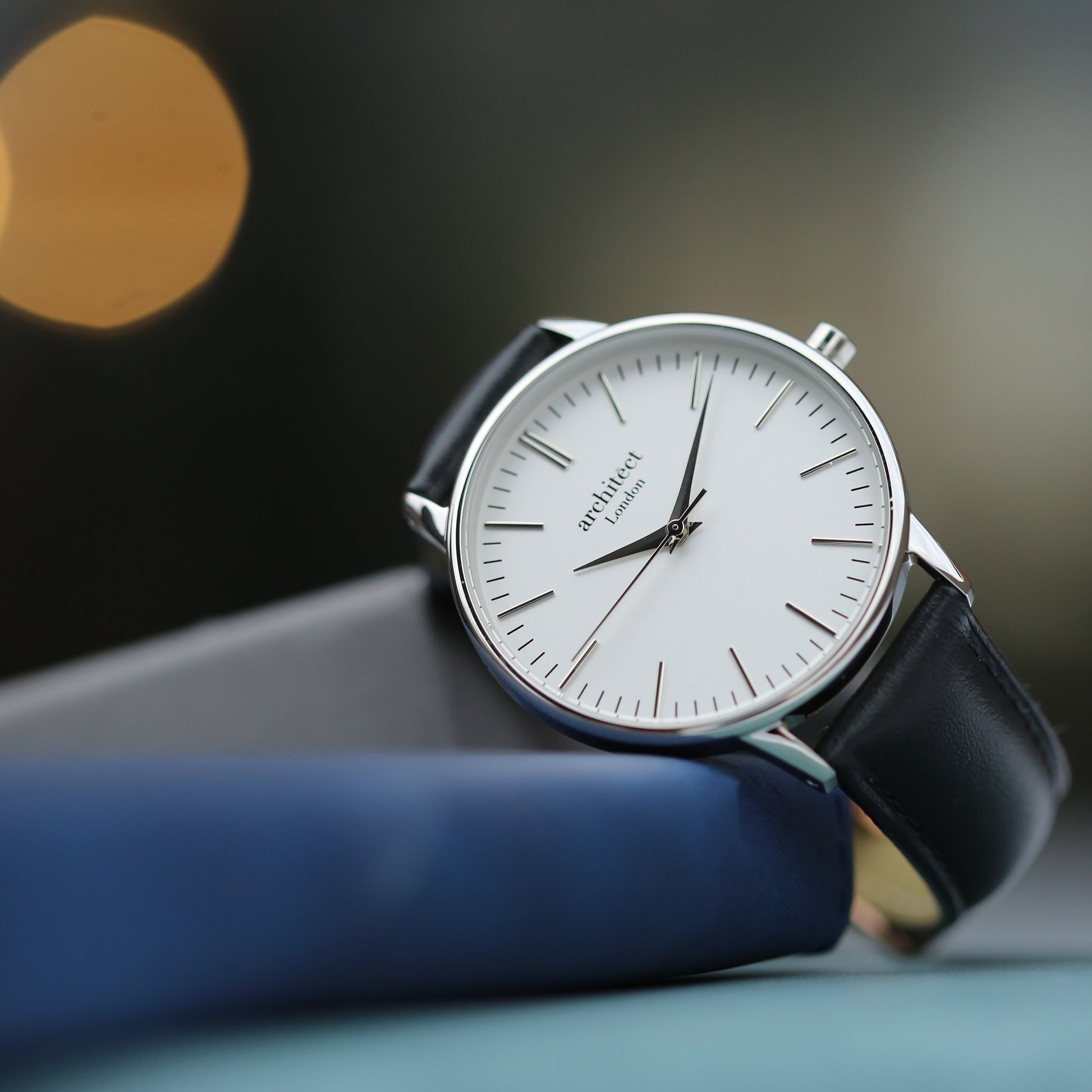 Ladies Minimalist Personalized Watch - Black Leather Strap  Ladies' Watches Deeply Engraved