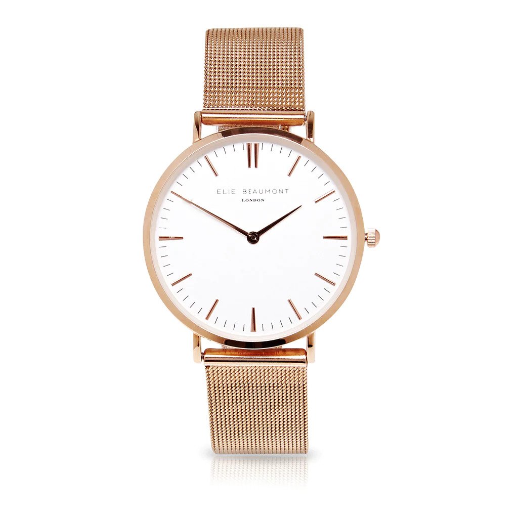 Ladies Personalized Watch In Rose Gold - Round  Ladies' Watches Deeply Engraved