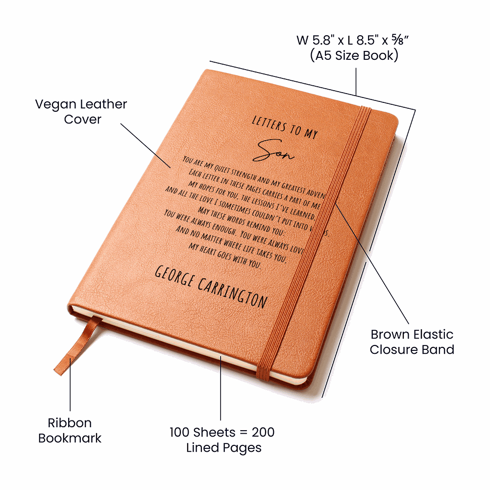 Letters to My Son – Personalized Faux Leather Keepsake Journal  Notebook/Journals Deeply Engraved