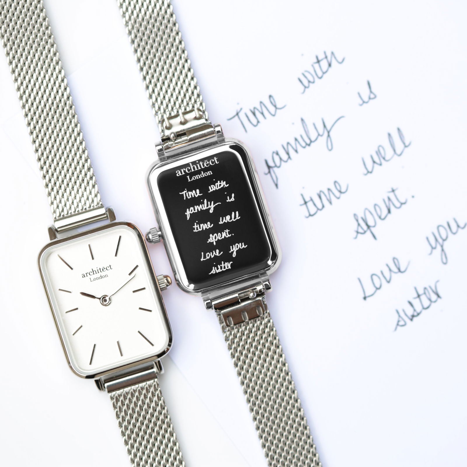 Lille Handwriting Engraved Watch - Cloud Silver  Ladies' Watches Deeply Engraved