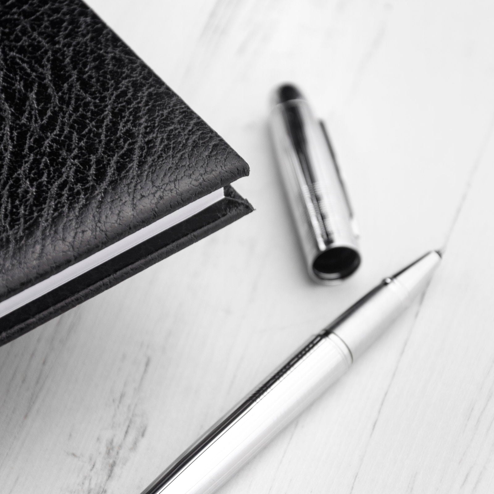 Luxe Leather Personalized Guest Book - Black  Guest Books Deeply Engraved