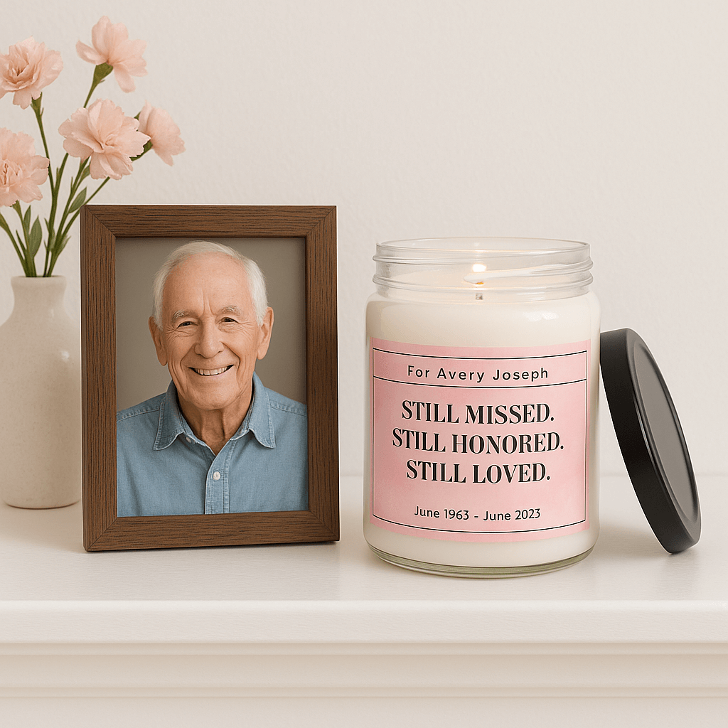 Memorial Candle - The Solace Flame – Anniversary Edition  Scented Candles Deeply Engraved