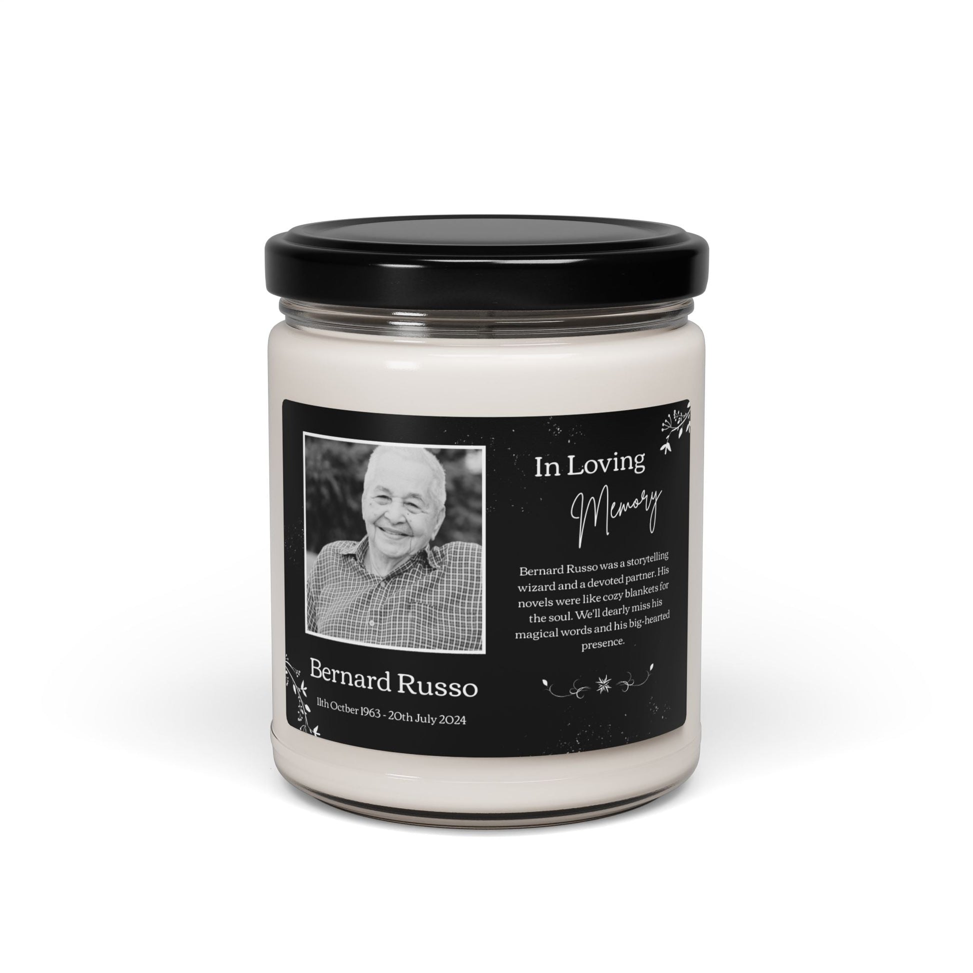 Memorial Scented Soy Candle - In Loving Memory of  Scented Candles Deeply Engraved