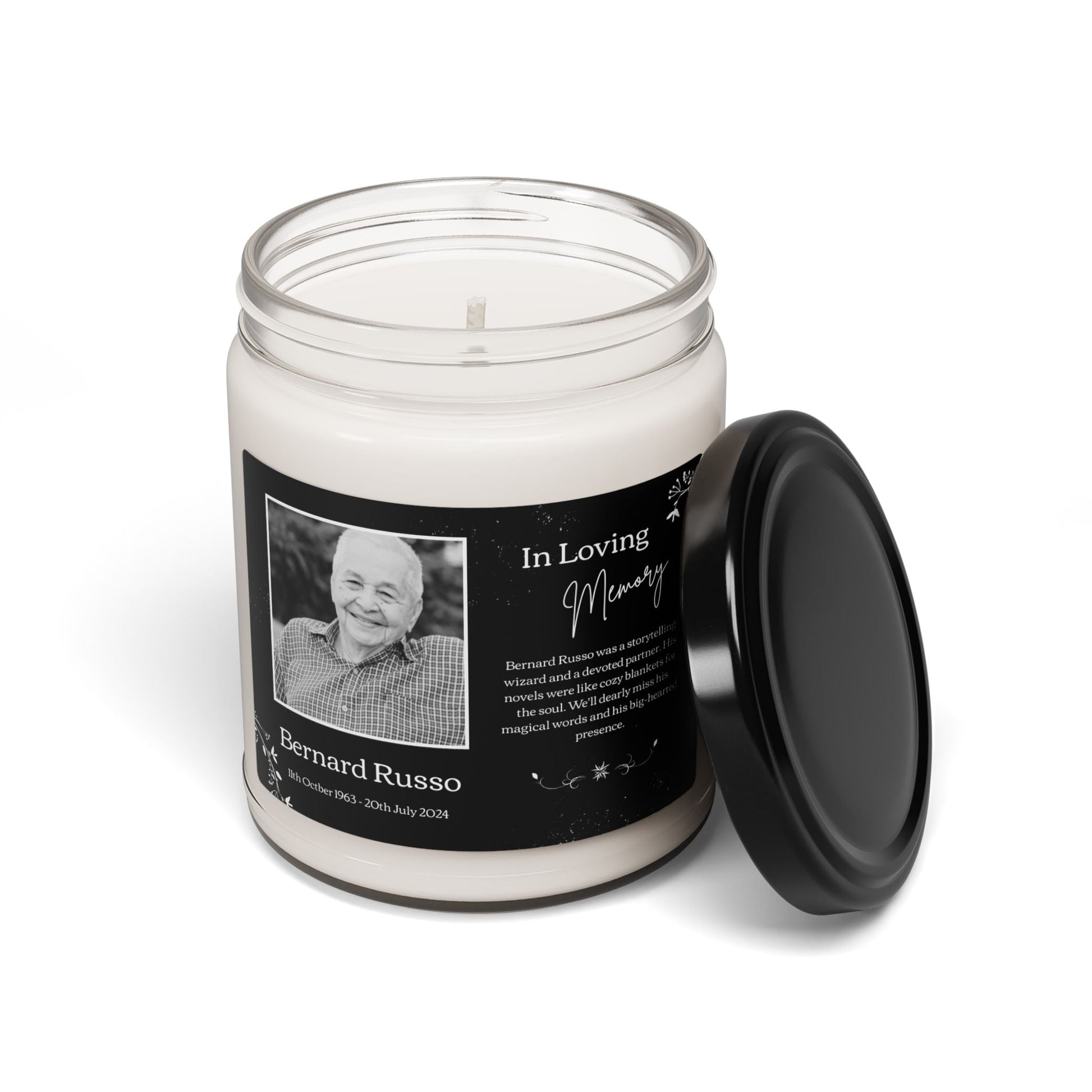 Memorial Scented Soy Candle - In Loving Memory of  Scented Candles Deeply Engraved