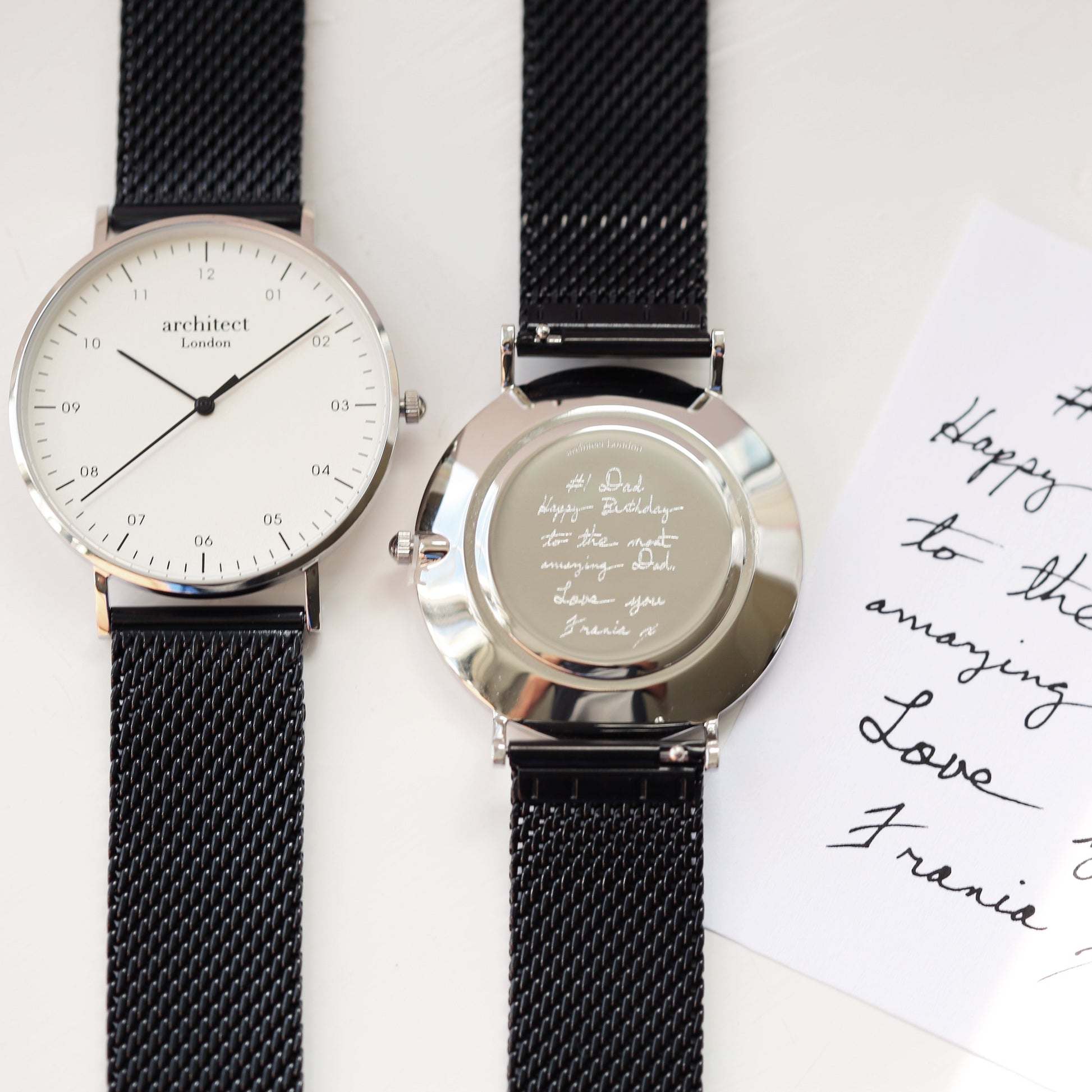 Men's Handwriting Engraved Minimalist Watch - Black  Men's Watches Deeply Engraved