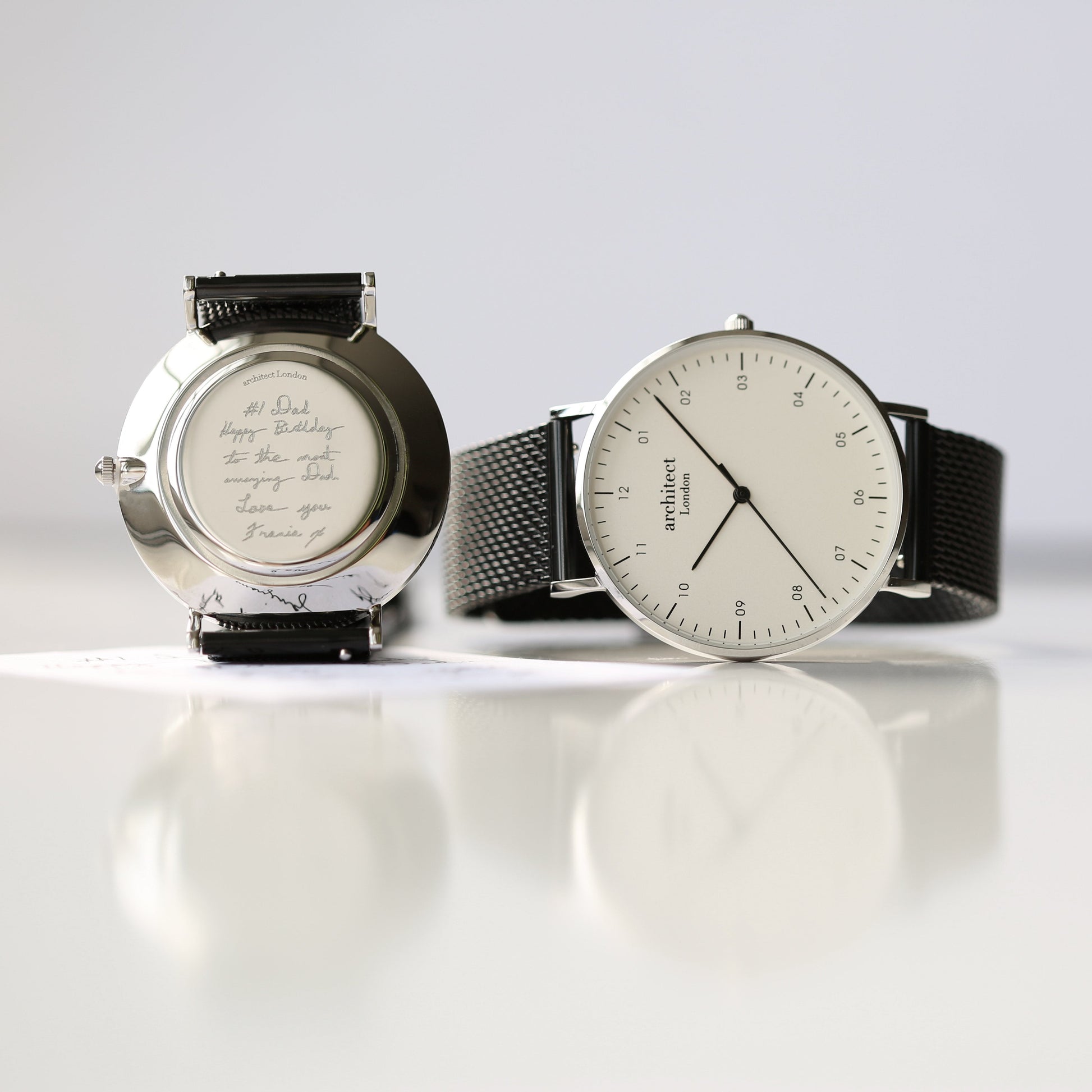 Men's Handwriting Engraved Minimalist Watch - Black  Men's Watches Deeply Engraved