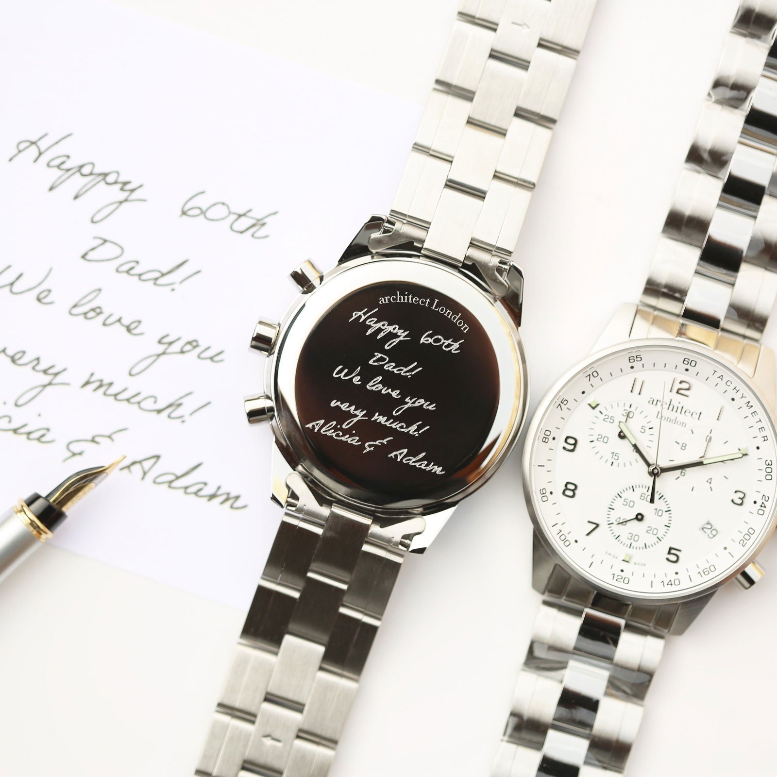 Men's Handwriting Engraved Swiss Watch  Men's Watches Deeply Engraved