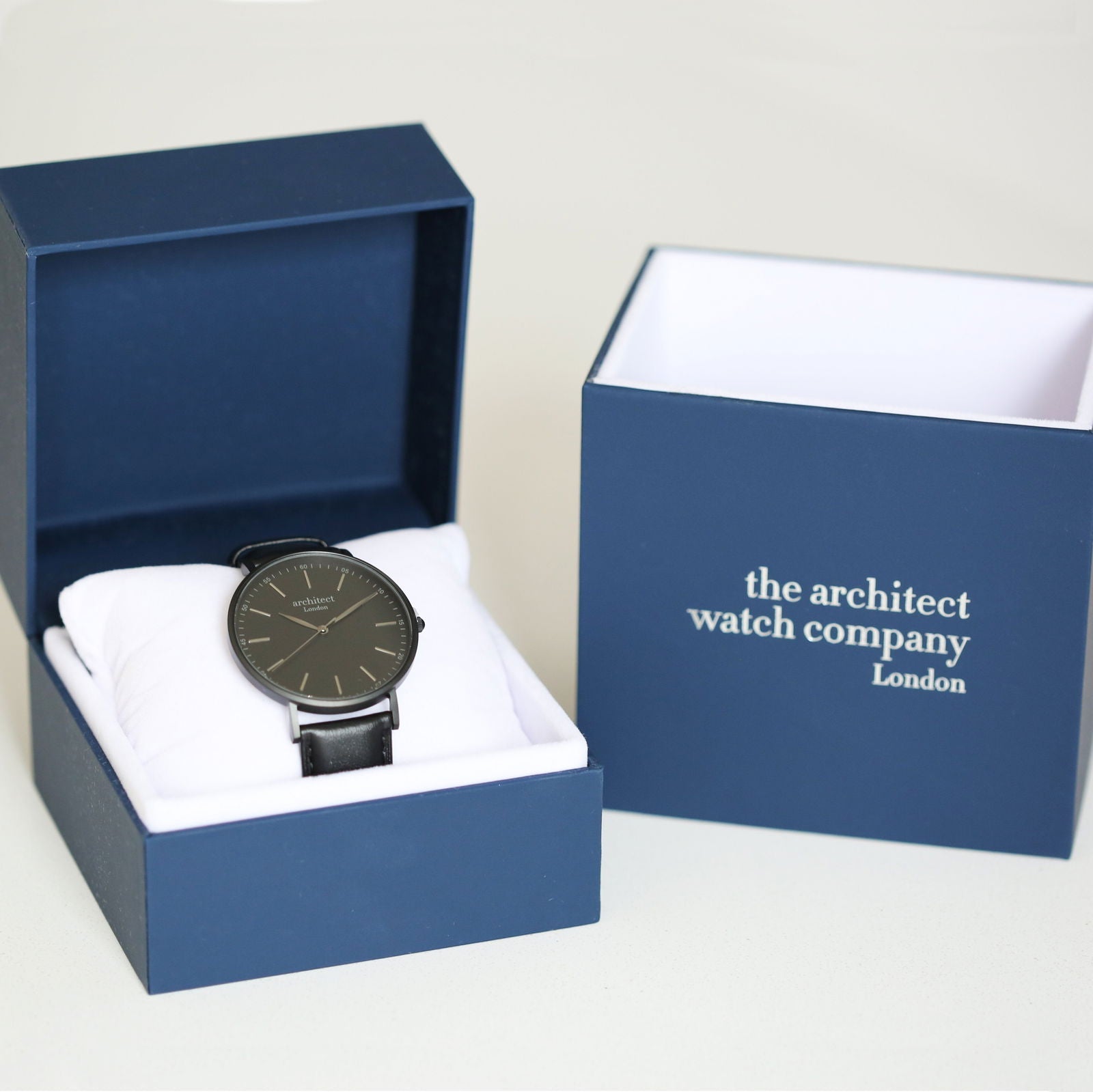 Men's Handwriting Personalized Watch - Minimalist Watch + Jet Black  Men's Watches Deeply Engraved