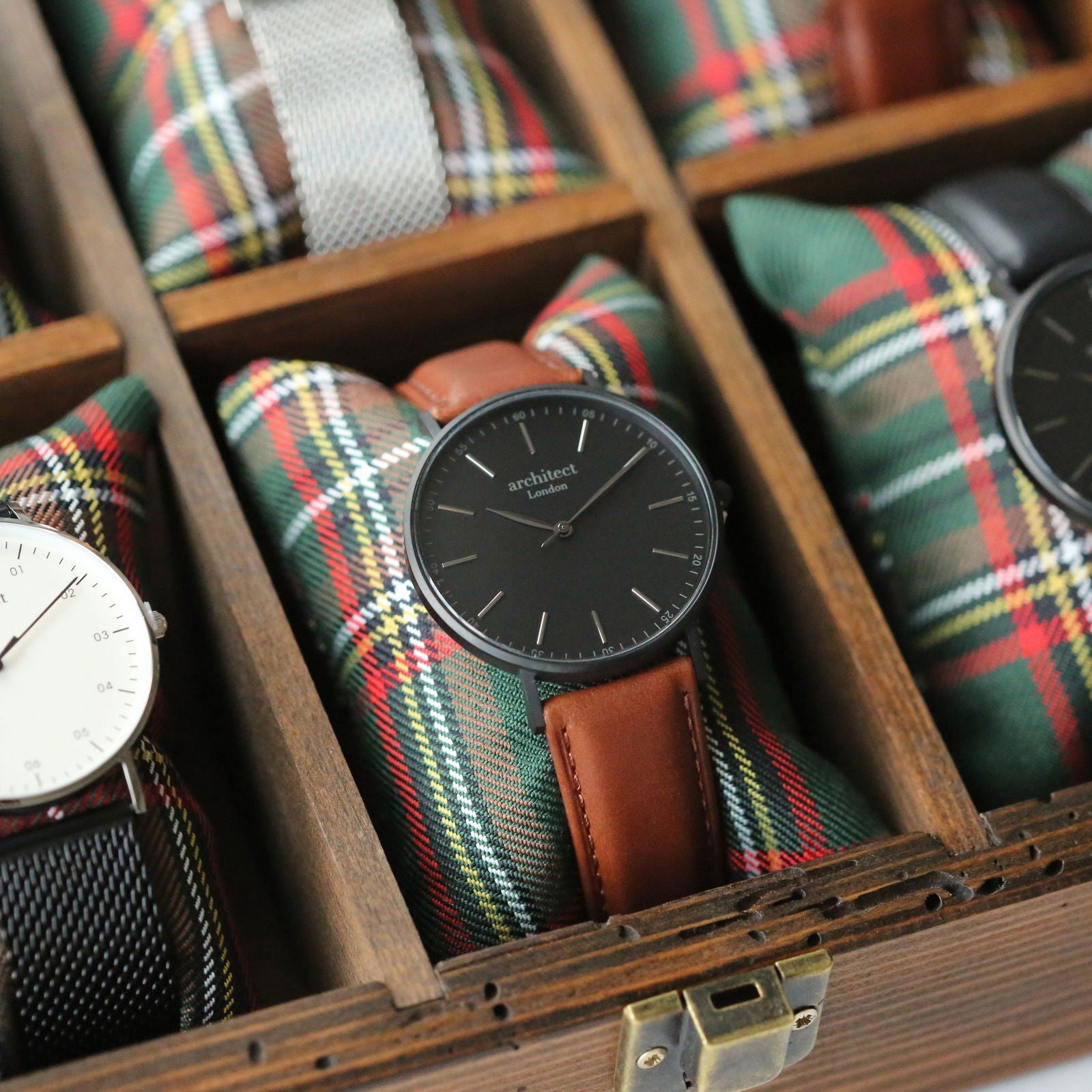 Men's Handwriting Personalized Watch - Minimalist Watch + Walnut  Men's Watches Deeply Engraved