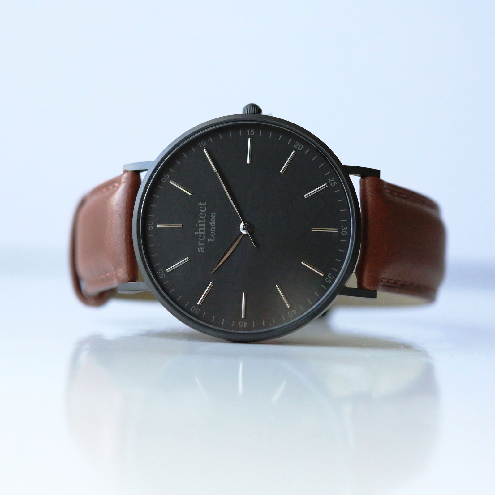 Men's Handwriting Personalized Watch - Minimalist Watch + Walnut  Men's Watches Deeply Engraved