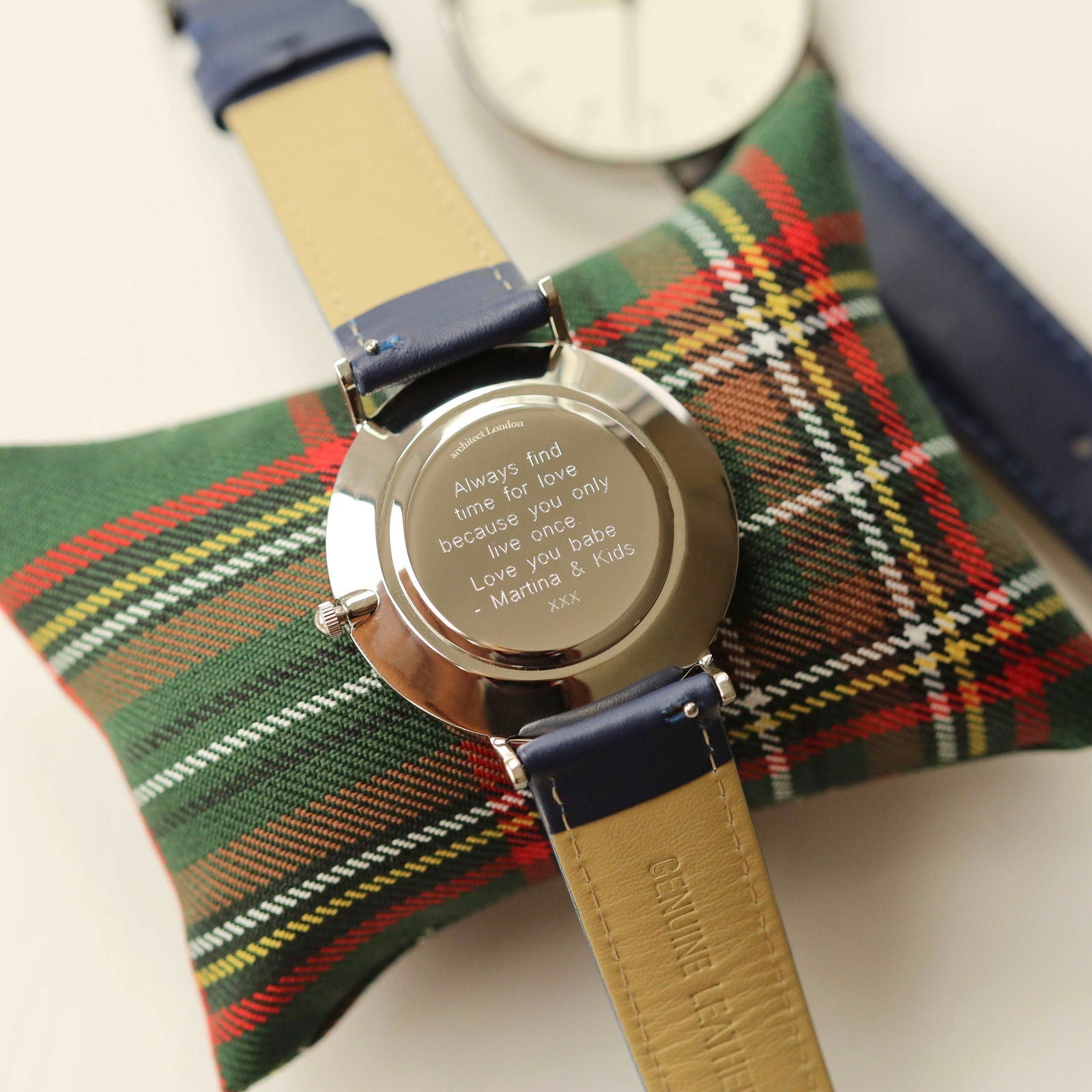 Men's Minimalist Personalized Watch - Blue  Men's Watches Deeply Engraved