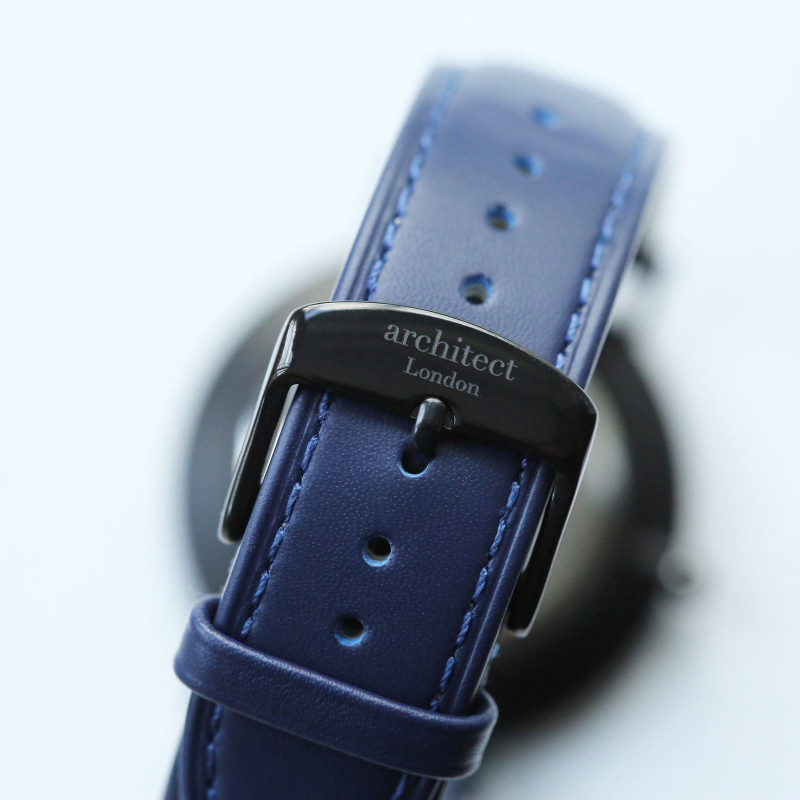 Men's Minimalist Personalized Watch -  Blue Strap - Black Dial  Men's Watches Deeply Engraved