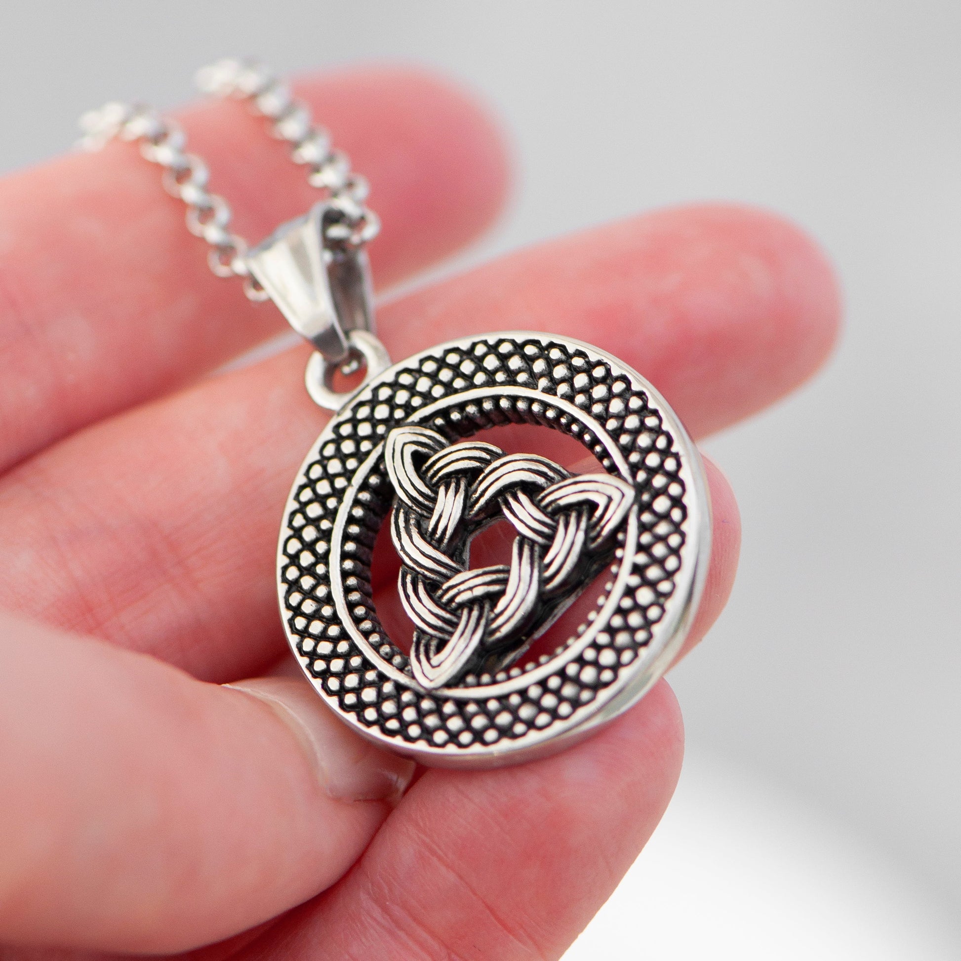 Men's Personalized Celtic Trinity Pendant Necklace  Men's Necklaces Deeply Engraved
