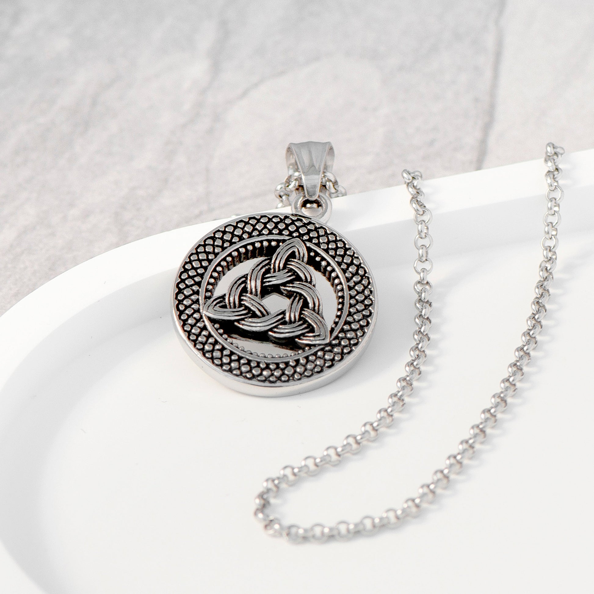 Men's Personalized Celtic Trinity Pendant Necklace  Men's Necklaces Deeply Engraved