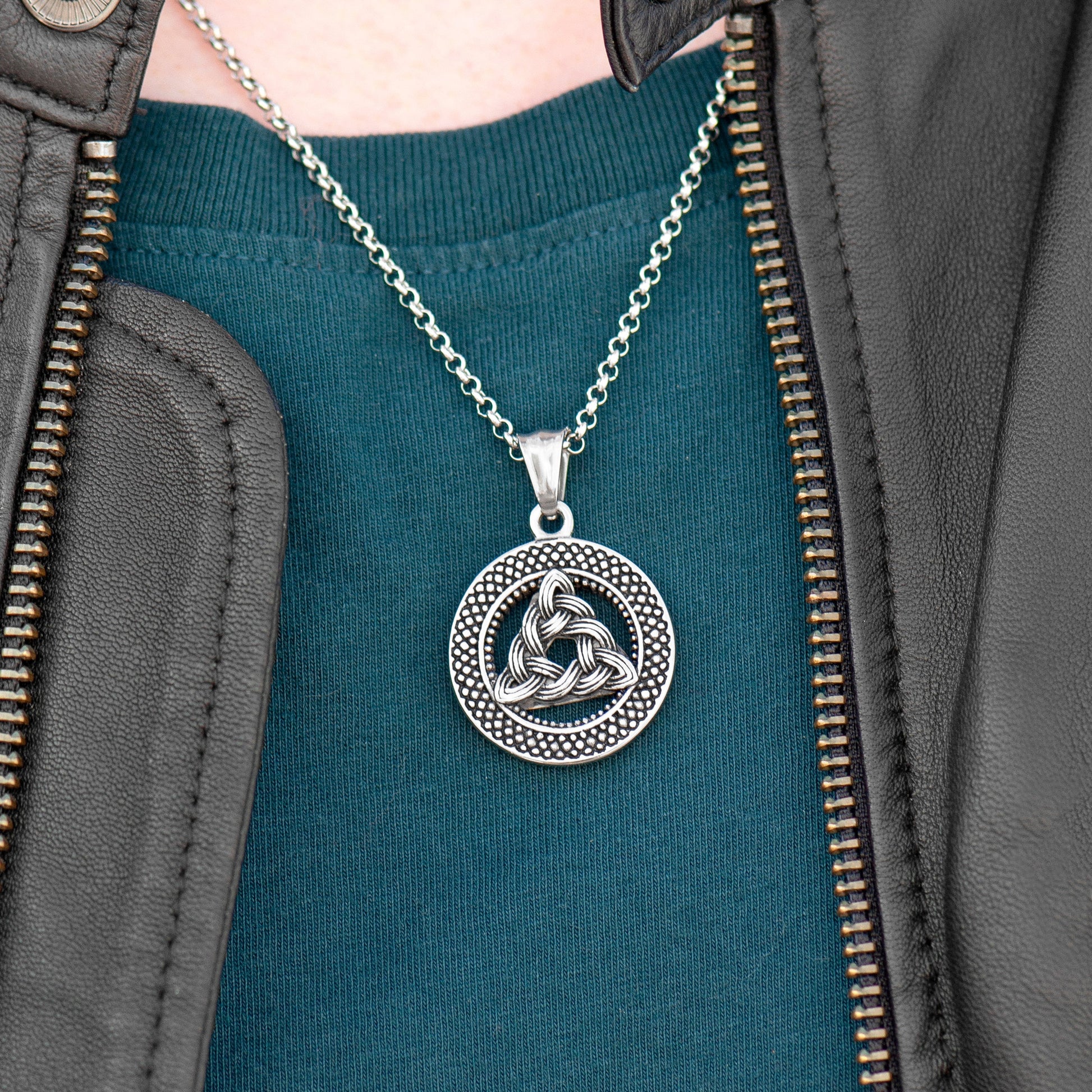 Men's Personalized Celtic Trinity Pendant Necklace  Men's Necklaces Deeply Engraved