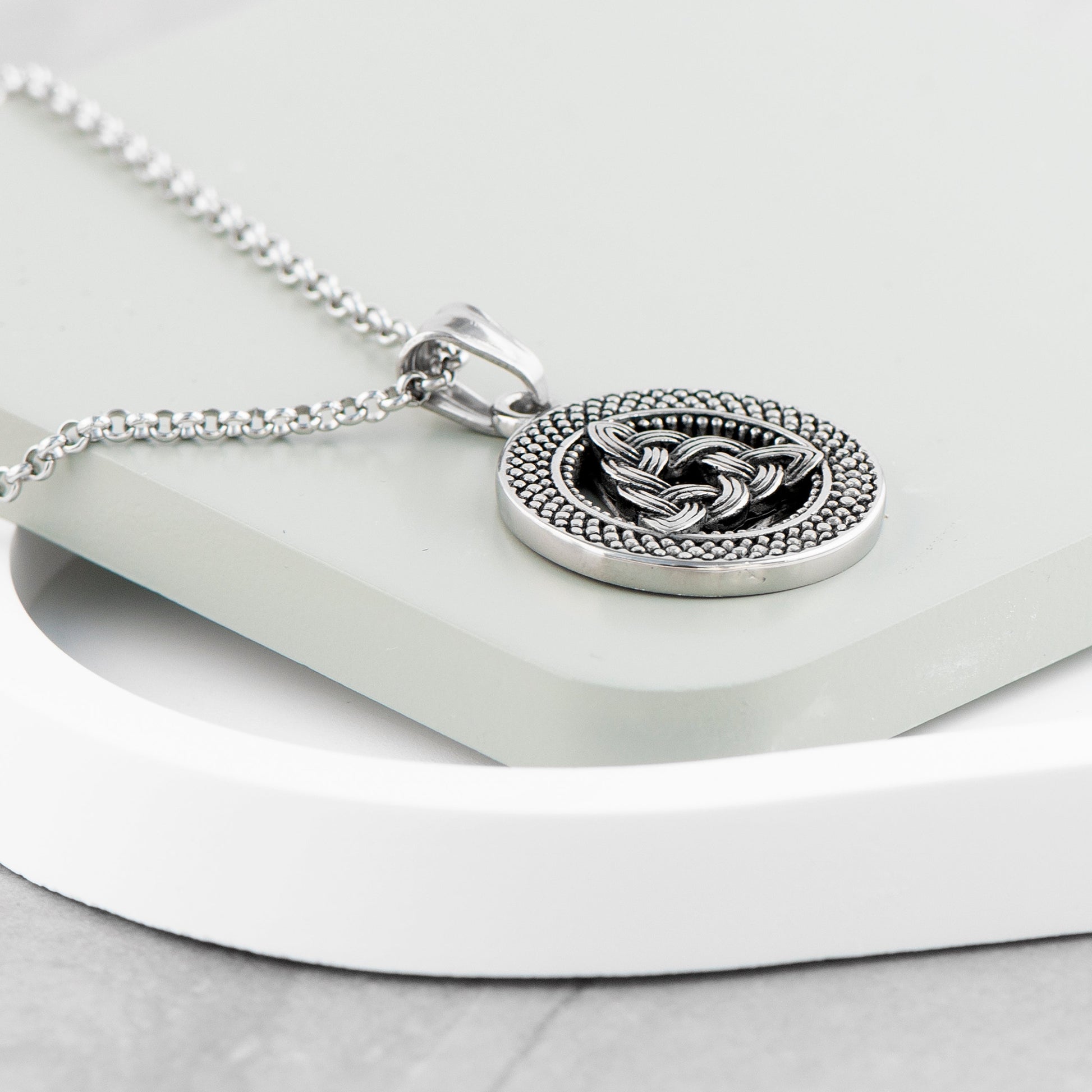 Men's Personalized Celtic Trinity Pendant Necklace  Men's Necklaces Deeply Engraved