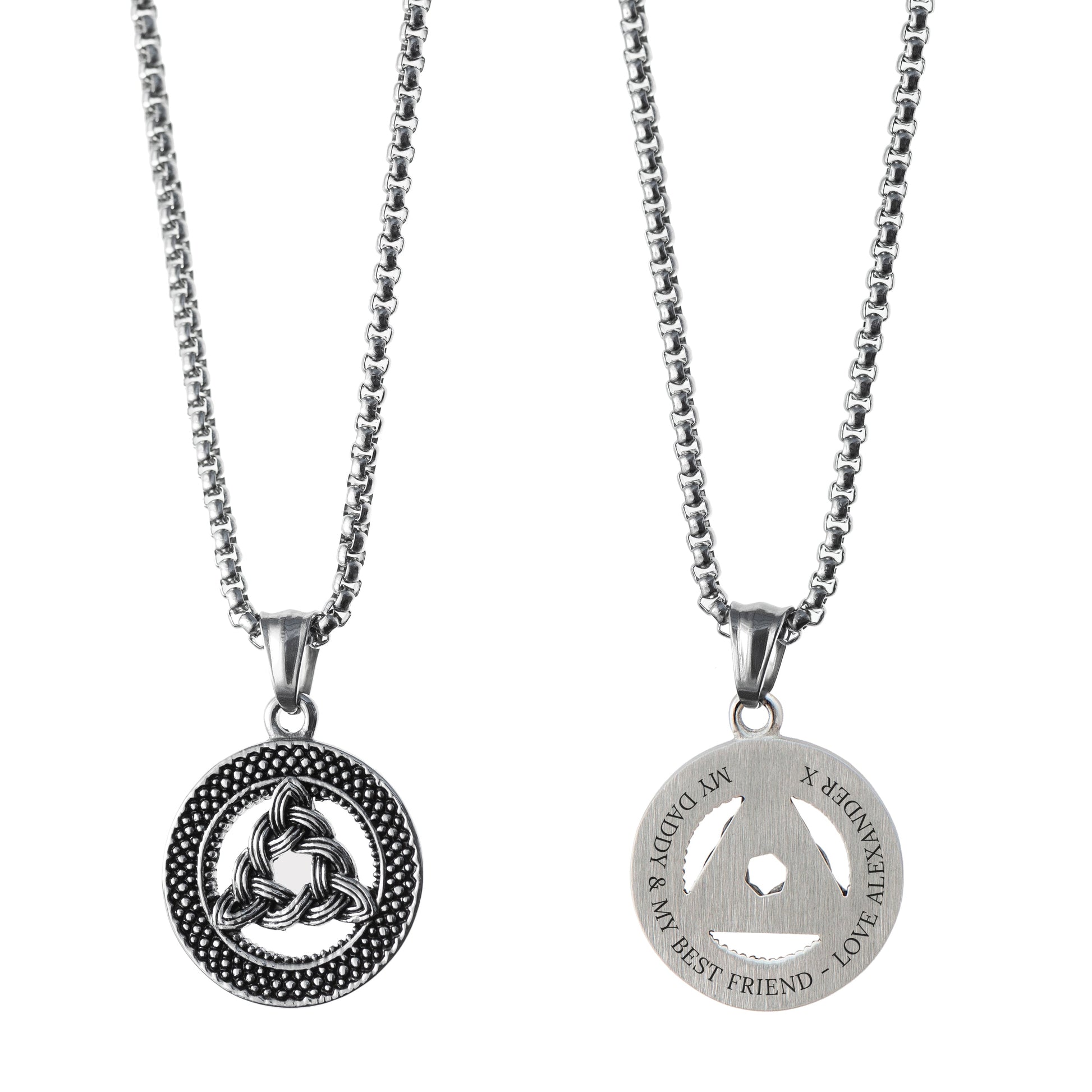 Men's Personalized Celtic Trinity Pendant Necklace  Men's Necklaces Deeply Engraved