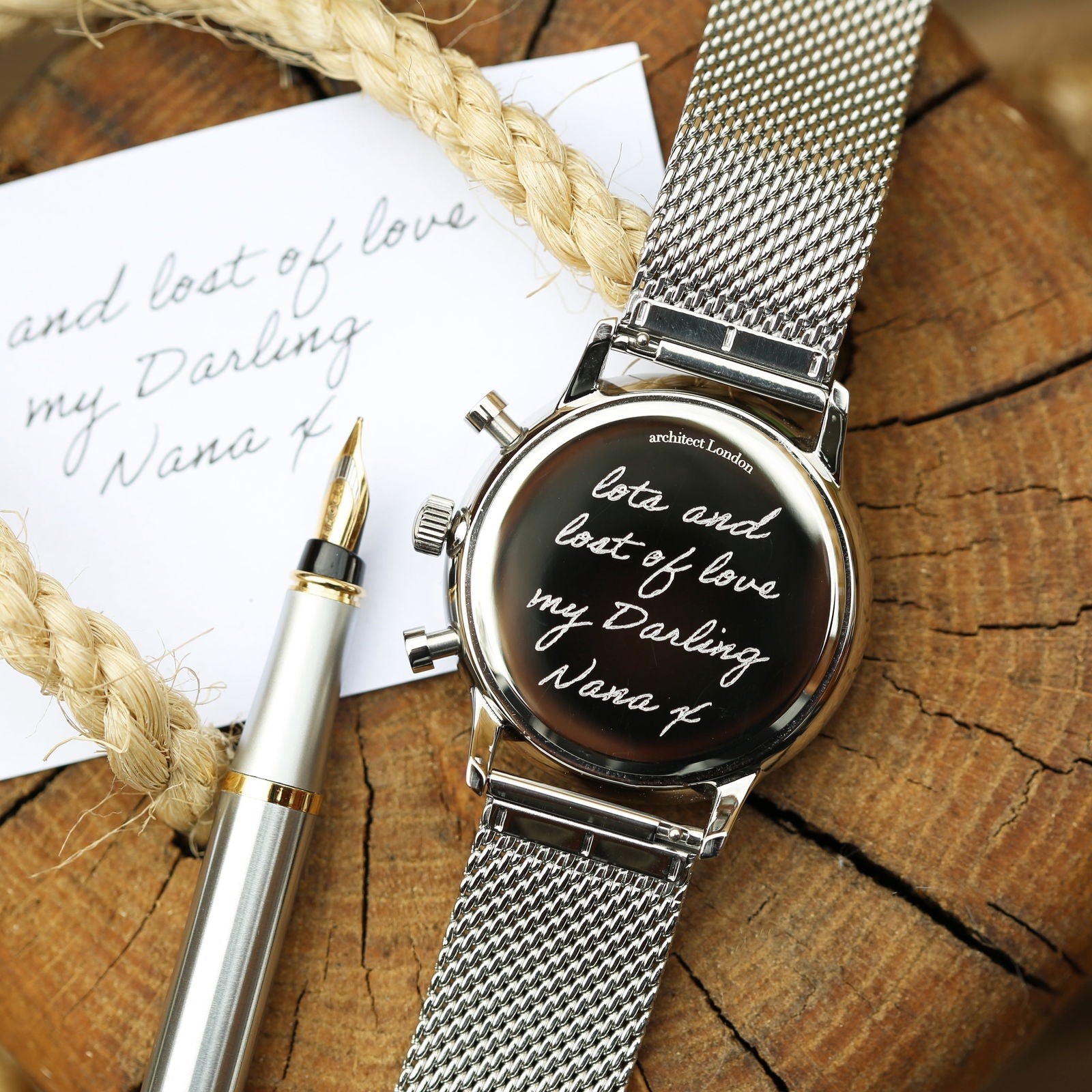 Meridian Signature – Handwriting Engraved Watch for Men  Men's Watches Deeply Engraved