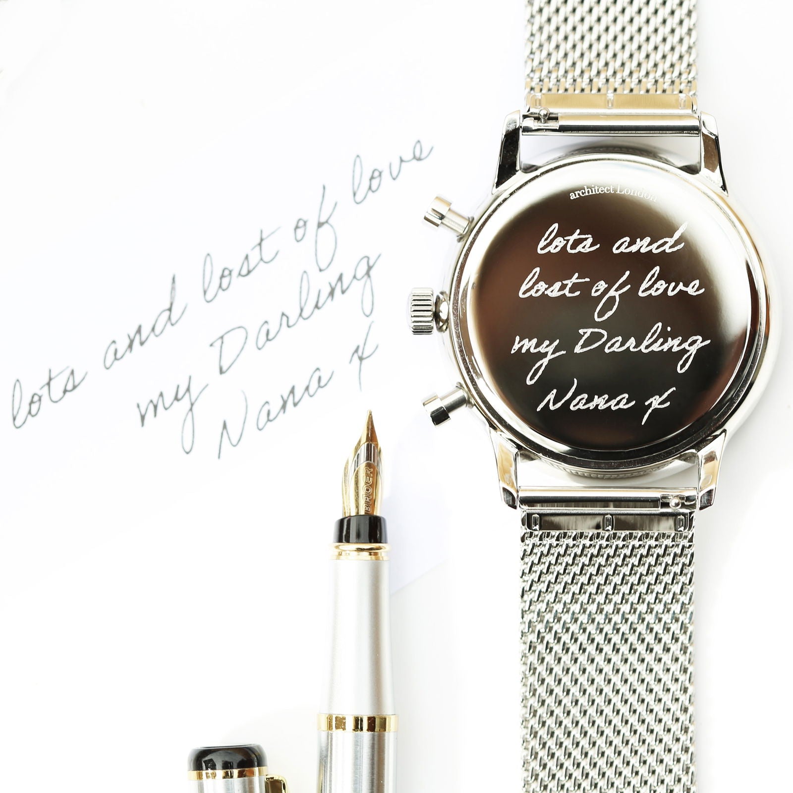 Meridian Signature – Handwriting Engraved Watch for Men  Men's Watches Deeply Engraved