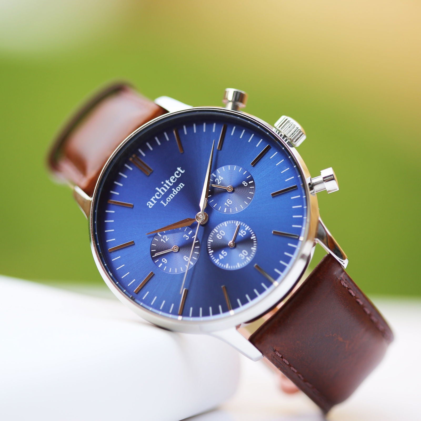 Meridian Walnut – Personalized Leather Watch for Men  Men's Watches Deeply Engraved