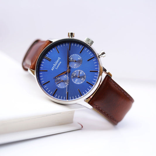 Meridian Walnut – Personalized Leather Watch for Men  Men's Watches Deeply Engraved