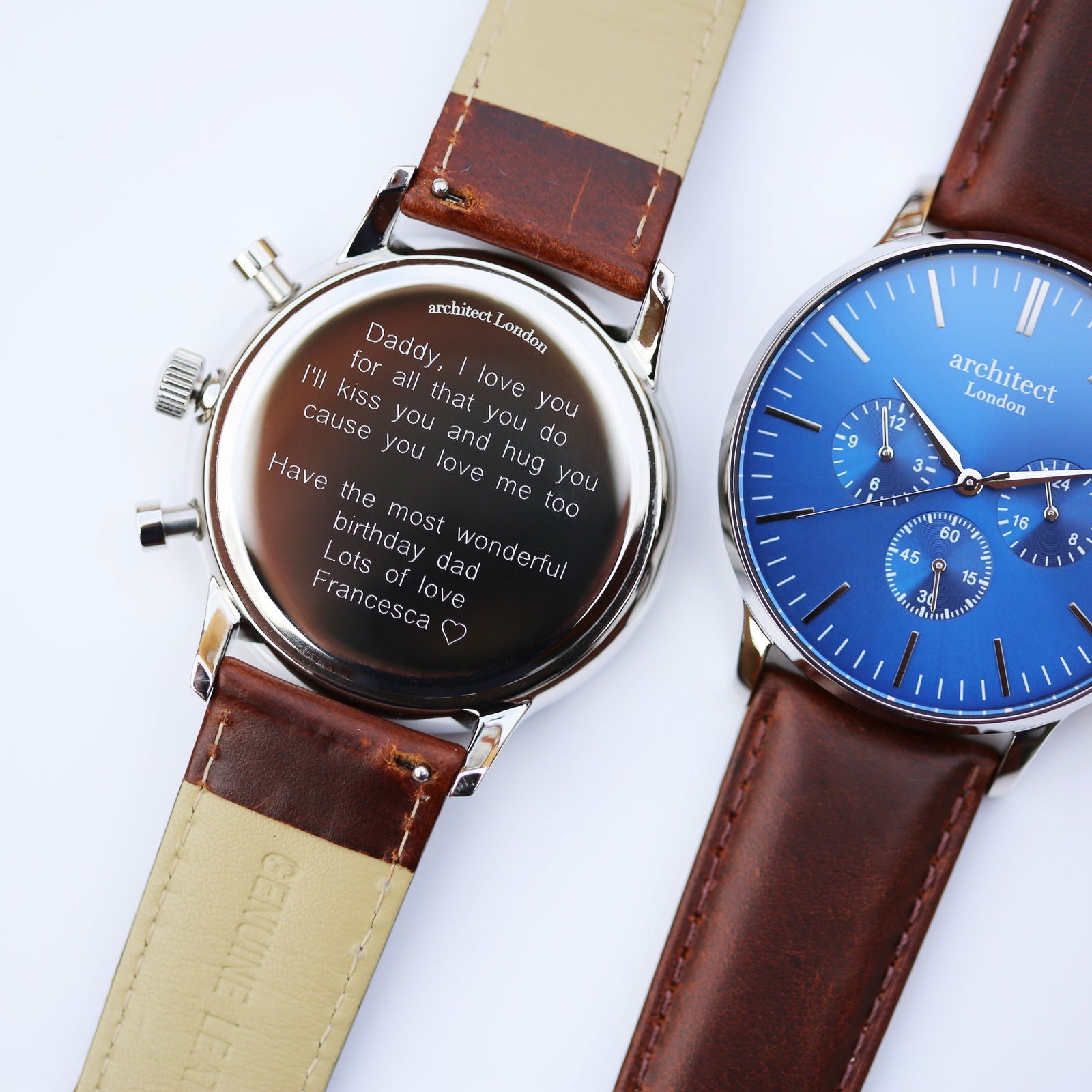 Meridian Walnut – Personalized Leather Watch for Men  Men's Watches Deeply Engraved