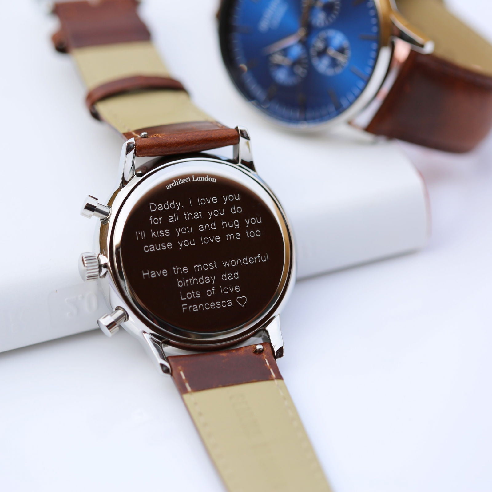 Meridian Walnut – Personalized Leather Watch for Men  Men's Watches Deeply Engraved