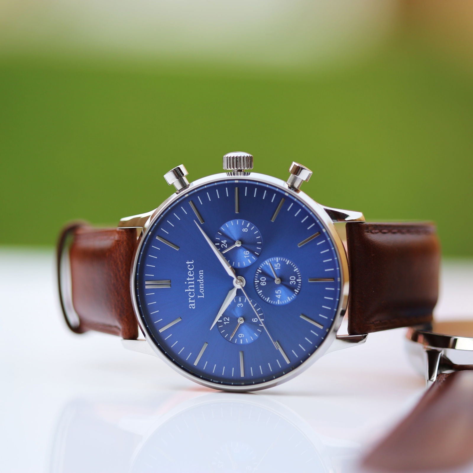 Meridian Walnut – Personalized Leather Watch for Men  Men's Watches Deeply Engraved