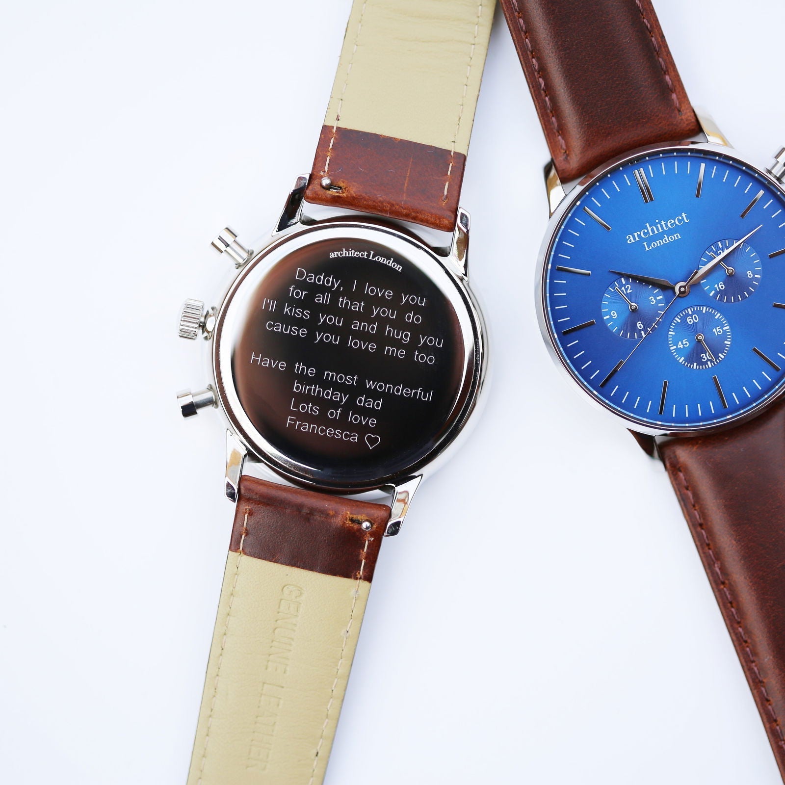 Meridian Walnut – Personalized Leather Watch for Men  Men's Watches Deeply Engraved