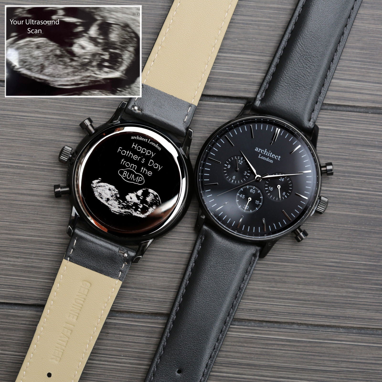 Midnight Heritage Handwriting Engraved Leather Watch – Black  Men's Watches Deeply Engraved