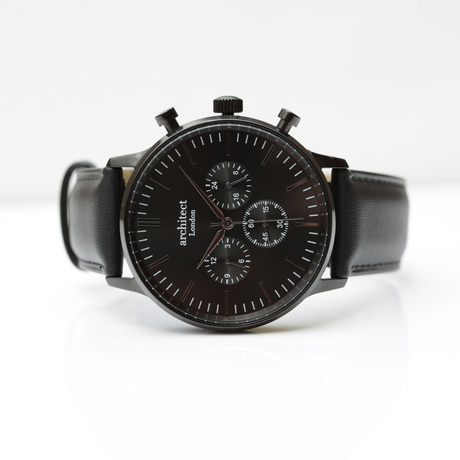 Midnight Heritage Handwriting Engraved Leather Watch – Black  Men's Watches Deeply Engraved