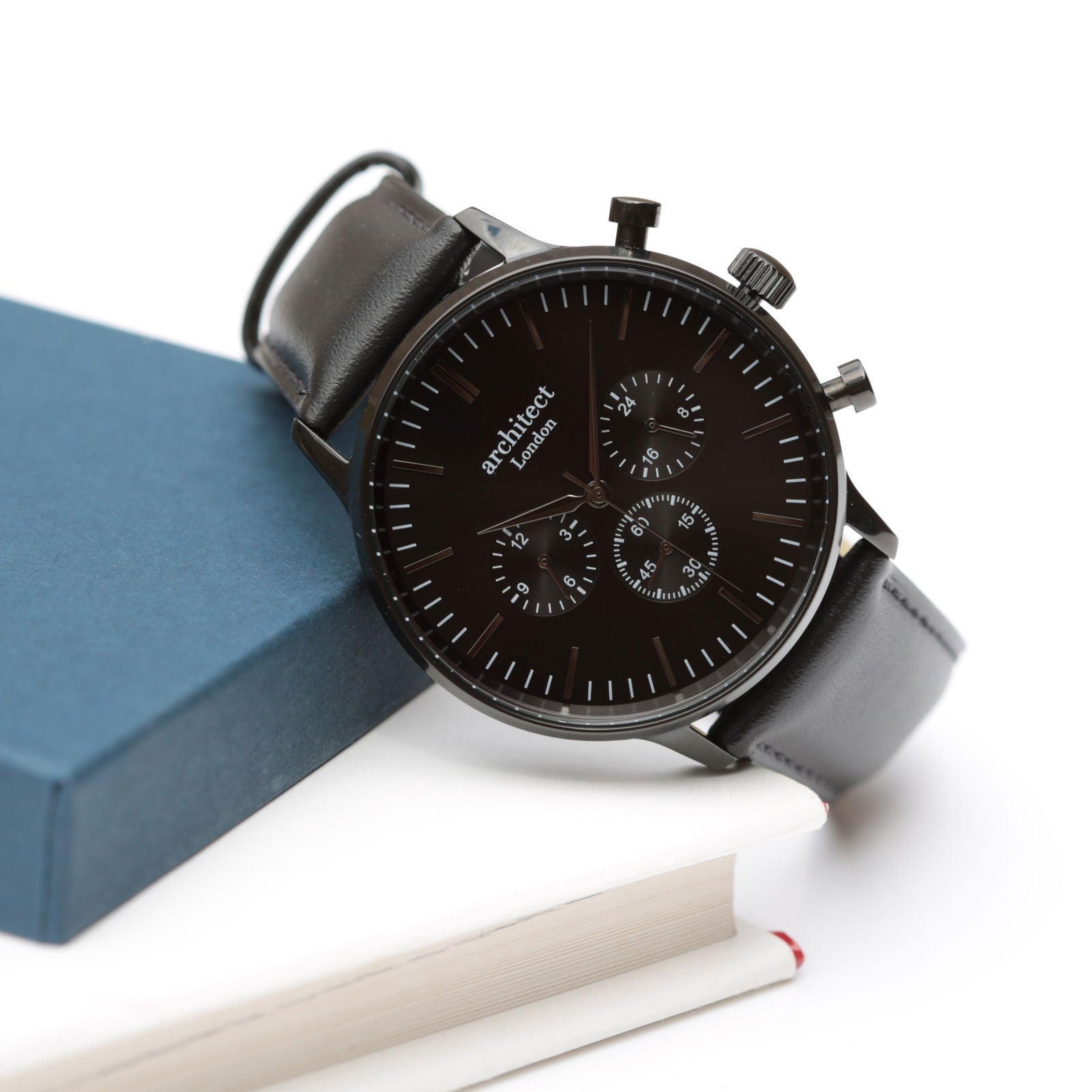 Midnight Heritage Handwriting Engraved Leather Watch – Black  Men's Watches Deeply Engraved