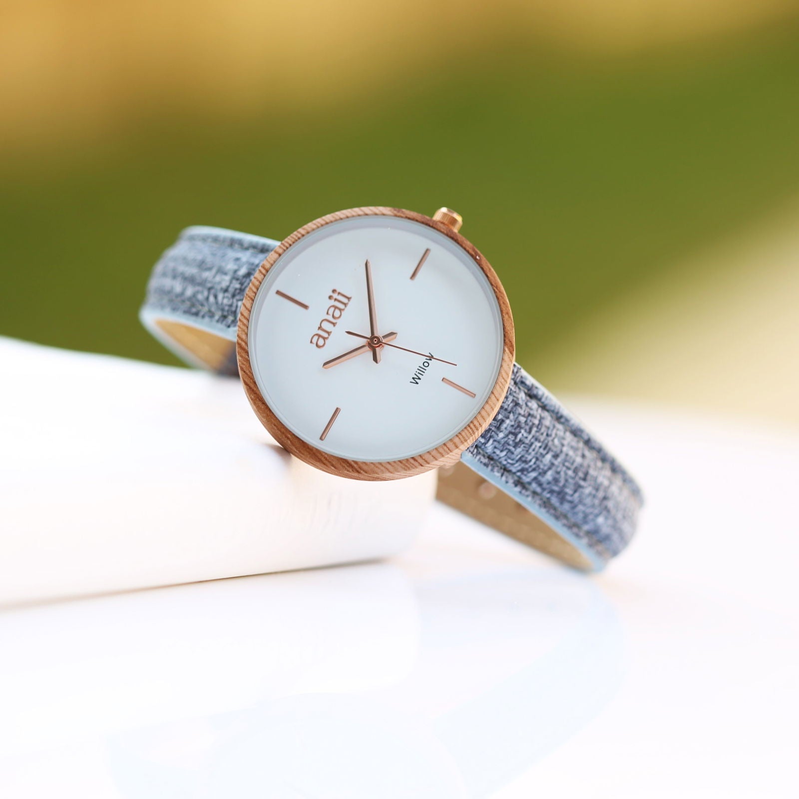 Minimalist Ladies Watch – Lake Blue | Handwriting Engraved  Ladies' Watches Deeply Engraved