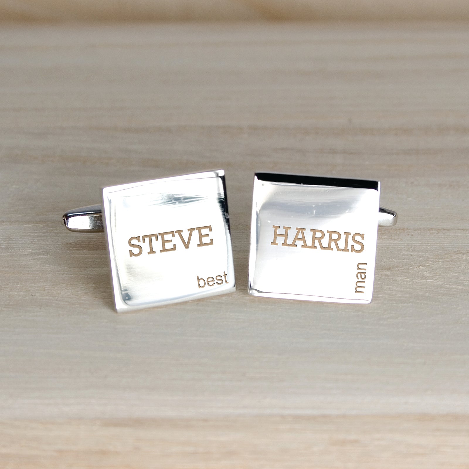 Personalised Modern Wedding Cufflinks - Lovesakes